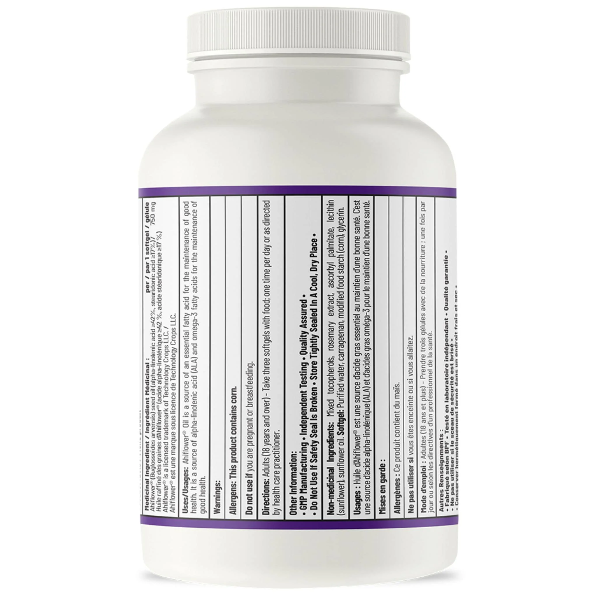 AOR Ahiflower Oil 750mg, 90 Softgels - Image 2