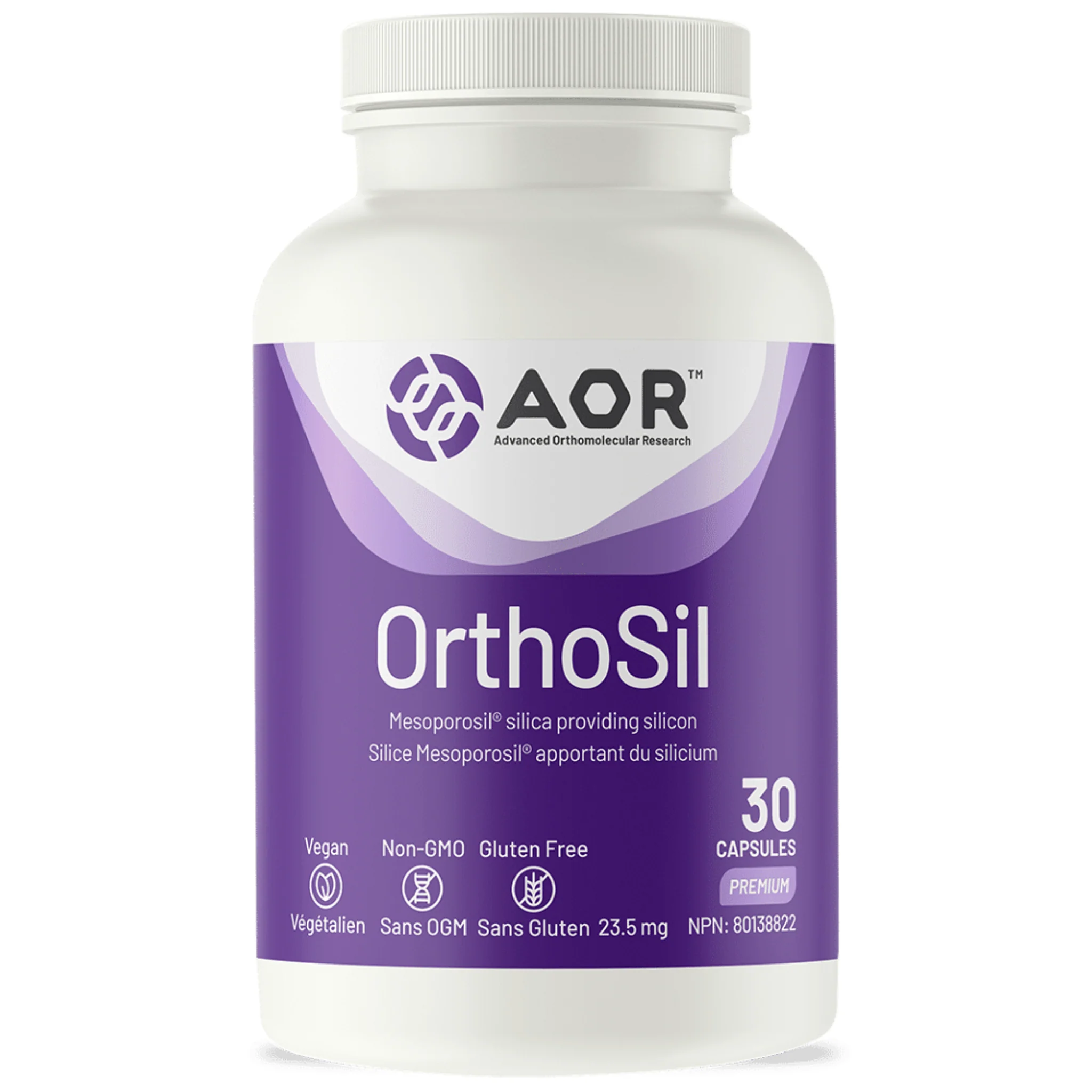 AOR OrthoSil Mesoporosil Elemental Silicon, Silica for Hair, Skin, Nails and Bone Support, 30 Vegetable Capsules CLEARANCE 20% OFF Exp 2/27 Final Sale