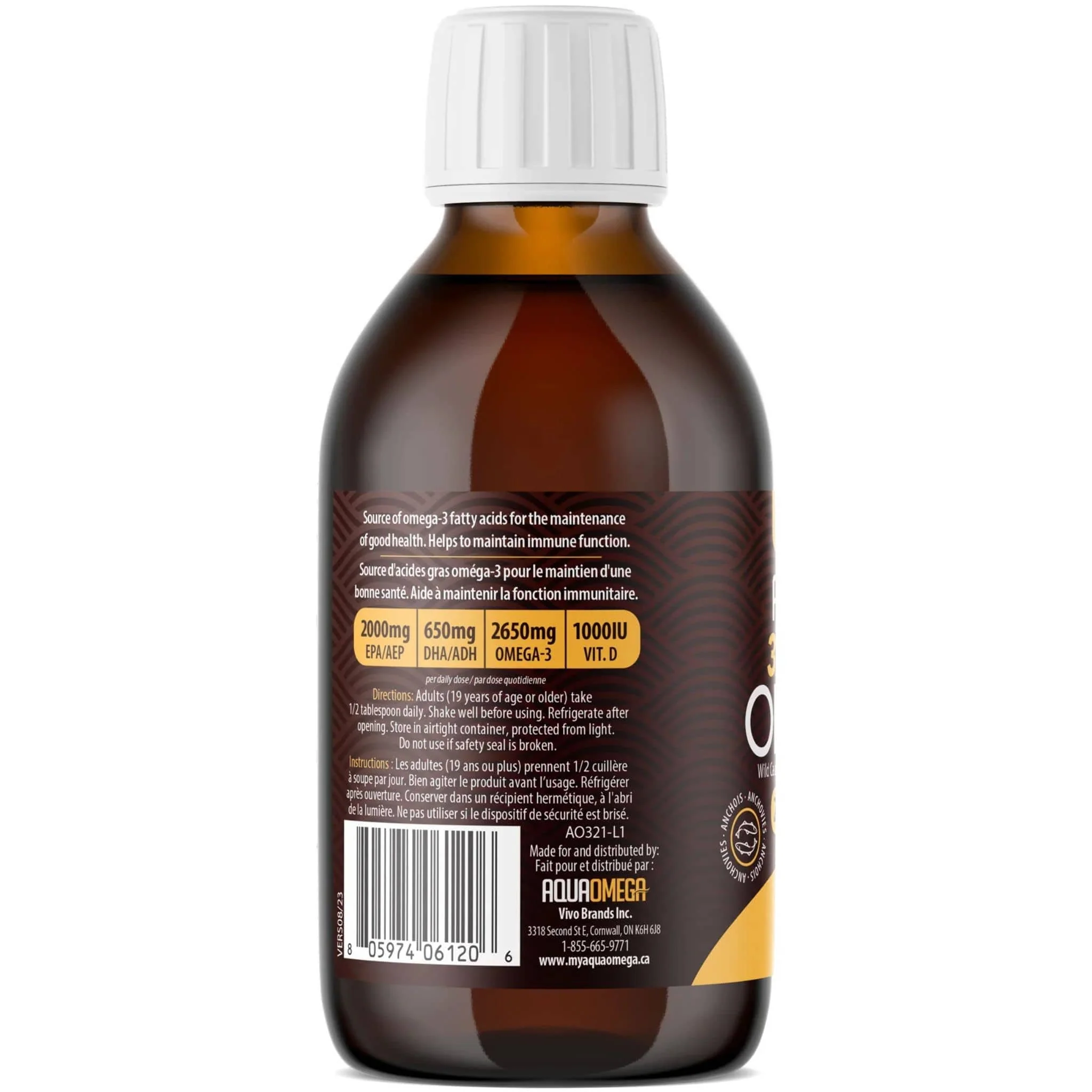 AquaOmega Daily Maintenance Omega 3 Fish Oil, 3X Extra Strength Liquid Fish Oil - Image 3