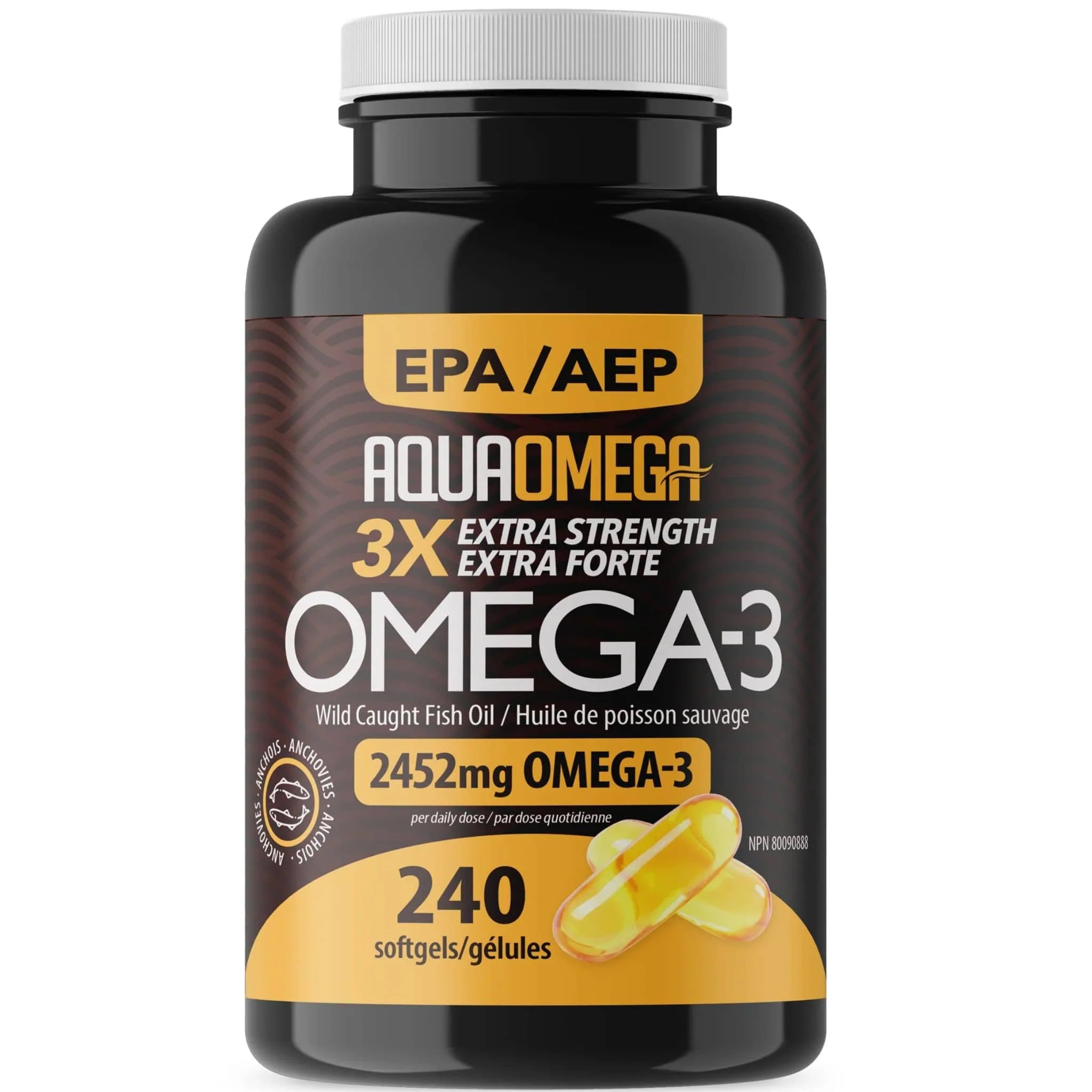 AquaOmega Daily Maintenance Omega 3 Fish Oil, 3X Extra Strength Fish Oil Softgels - Image 10