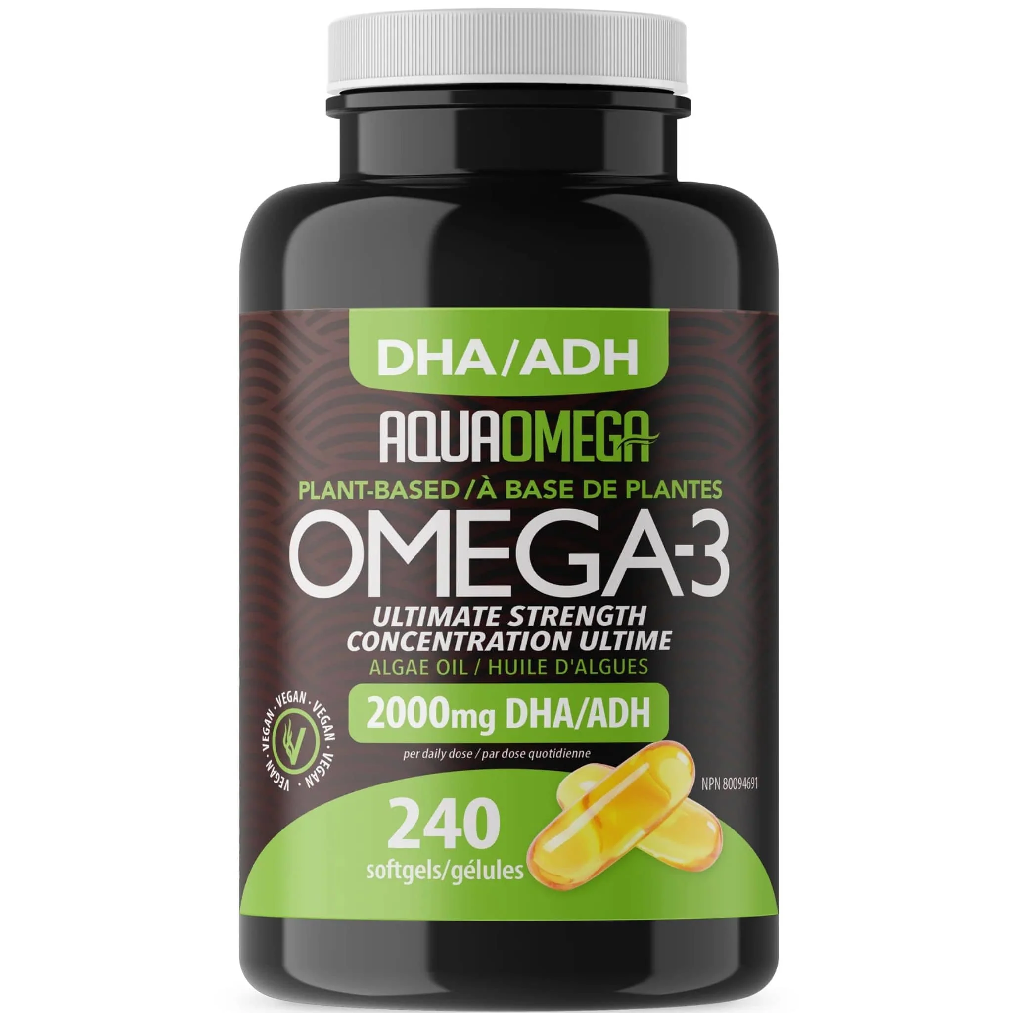 AquaOmega Vegan Algae Oil Omega 3, High DHA, 120-240 Softgels - Image 5
