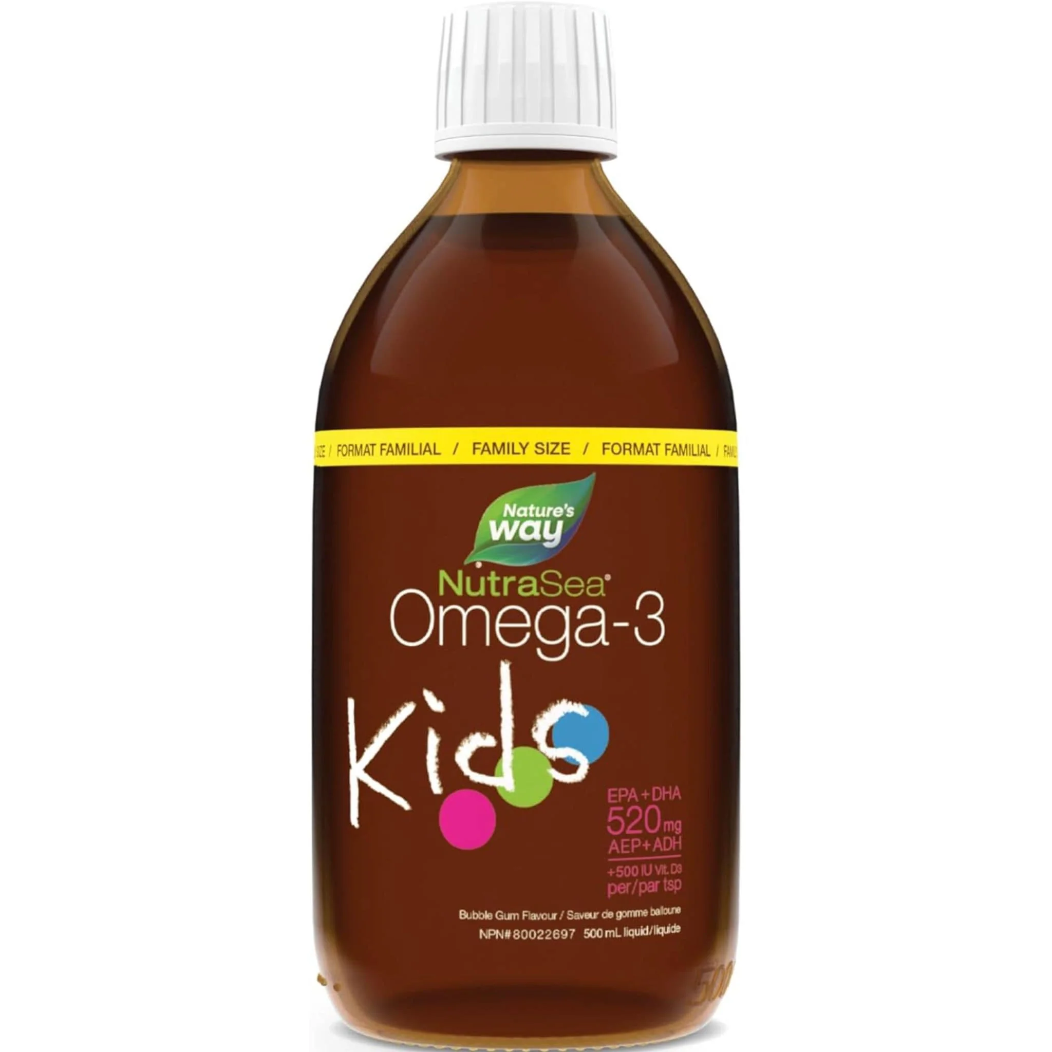 NutraSea Kids Omega-3 Plus Vitamin D, Bubble Gum Flavoured Fish Oil - Image 3