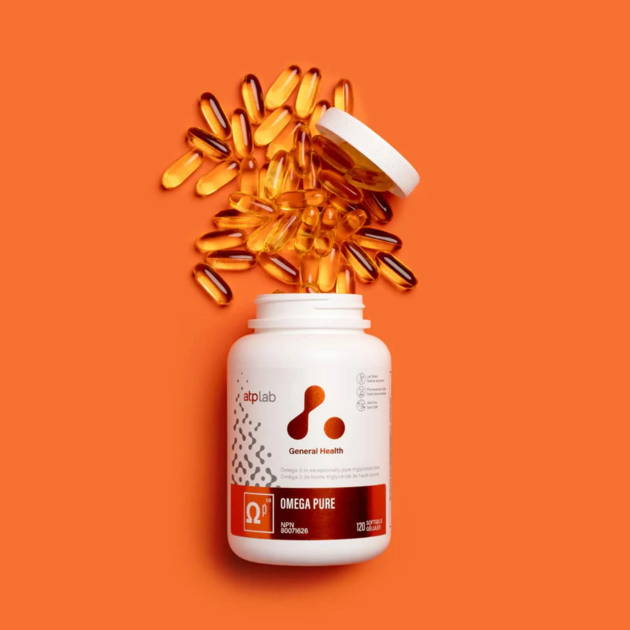 ATP Lab Omega Pure, High-Potency Omega-3 Triglyceride, 120 Softgels - Image 2