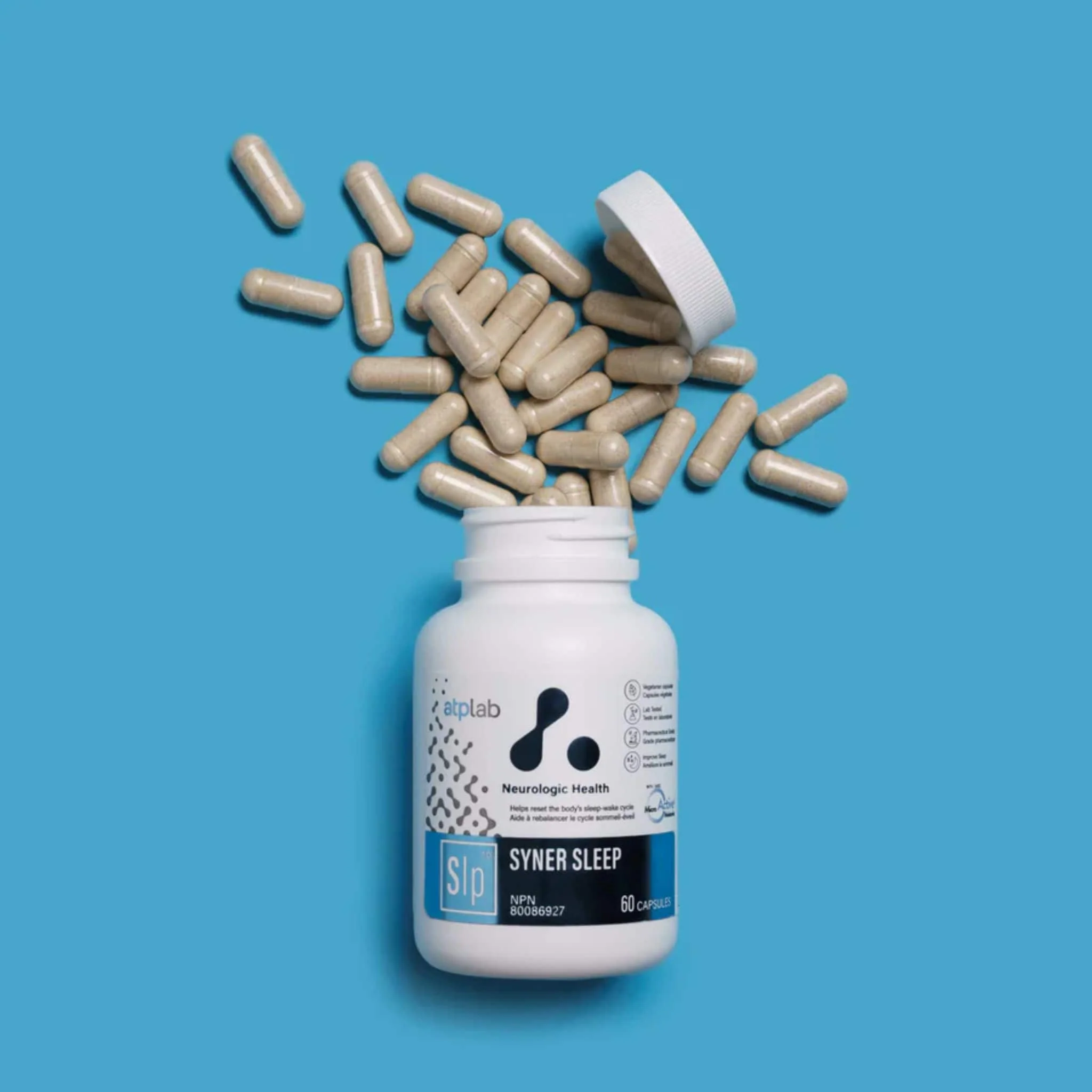 ATP Lab Syner Sleep, Natural Sleep Aid, 60 Vegetable Capsules - Image 2