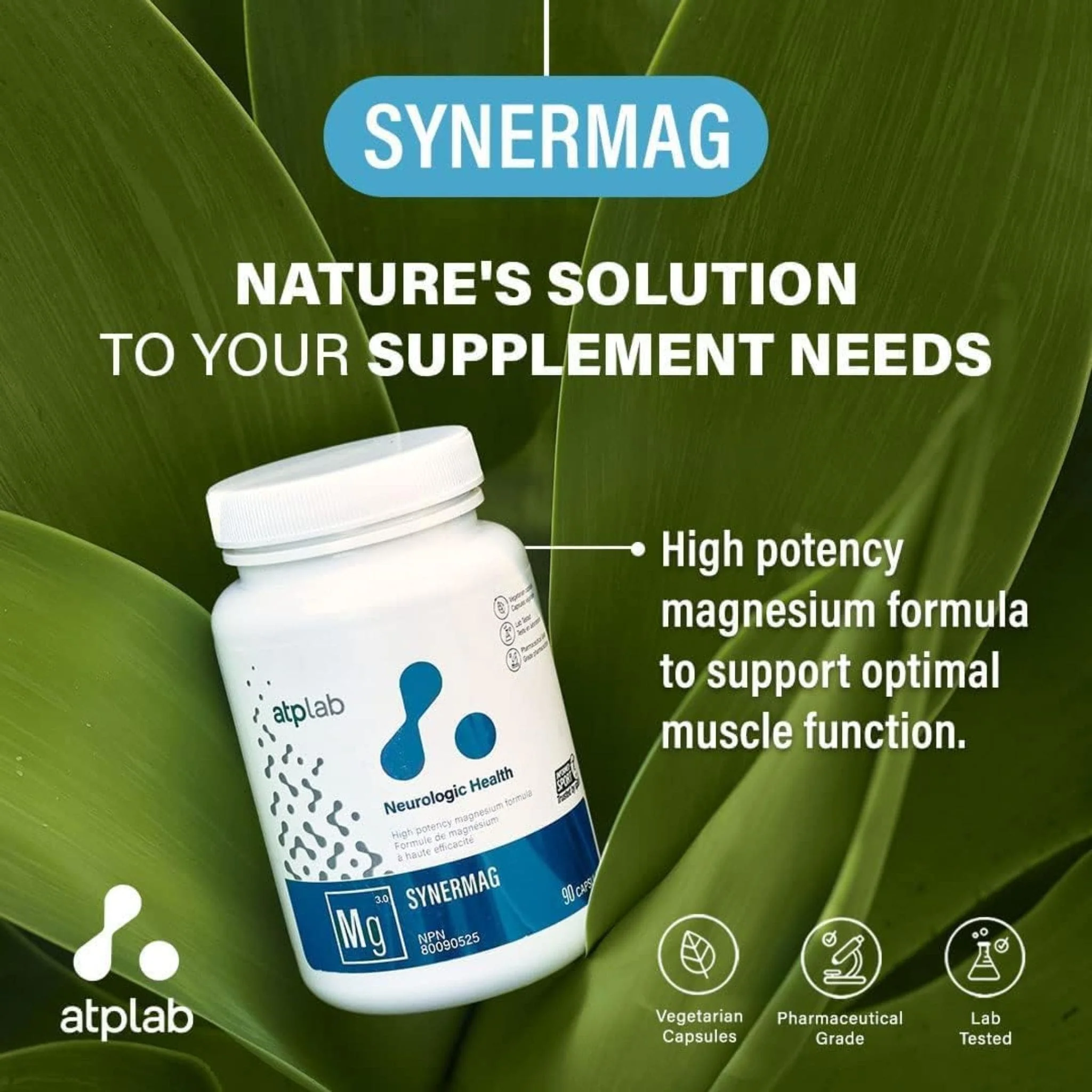 ATP Lab SynerMag, High Potency Magnesium, 90 Vegetable Capsules - Image 8