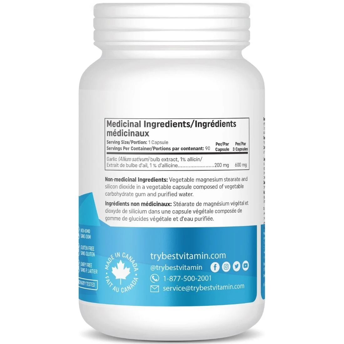 BestVitamin Best Allicin 200mg, Non-GMO, 90 Vegetable Capsules - Image 2