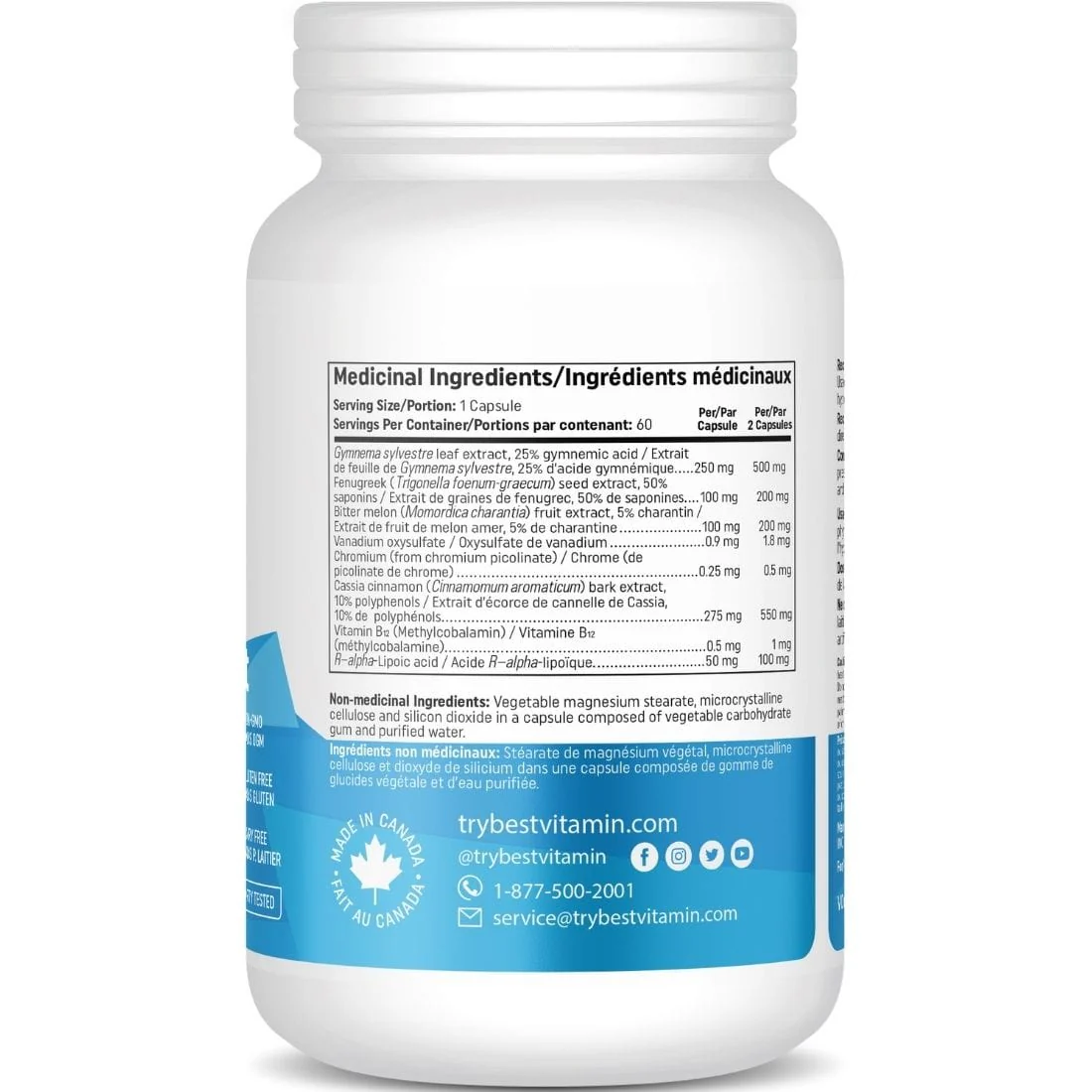 BestVitamin Best Glucose Support, Supports healthy glucose metabolism, 60 Vegetable Capsules - Image 2
