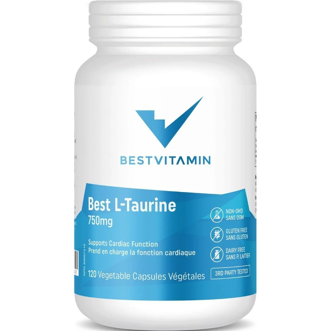 Bestvitamin Best Taurine 750mg, Non-GMO, 120 Vegetable Capsules