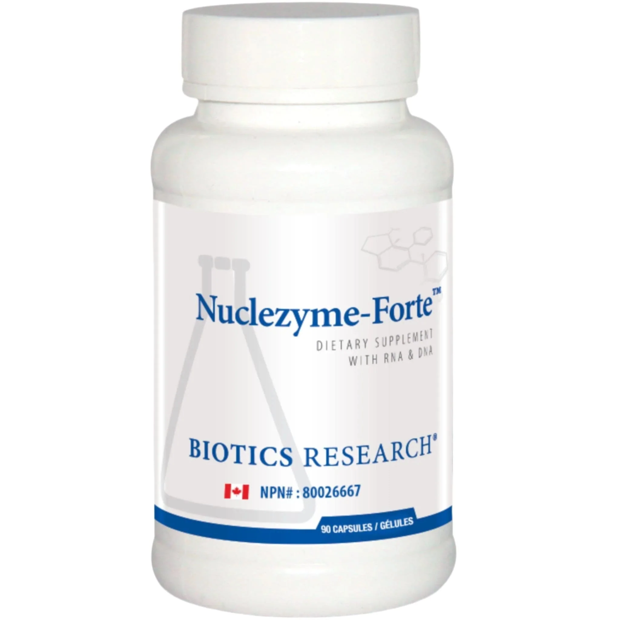 Biotics Research Nuclezyme Forte, Comprehensive RNA/DNA Supplement with B-Vitamins and Antioxidants, 90 Capsules