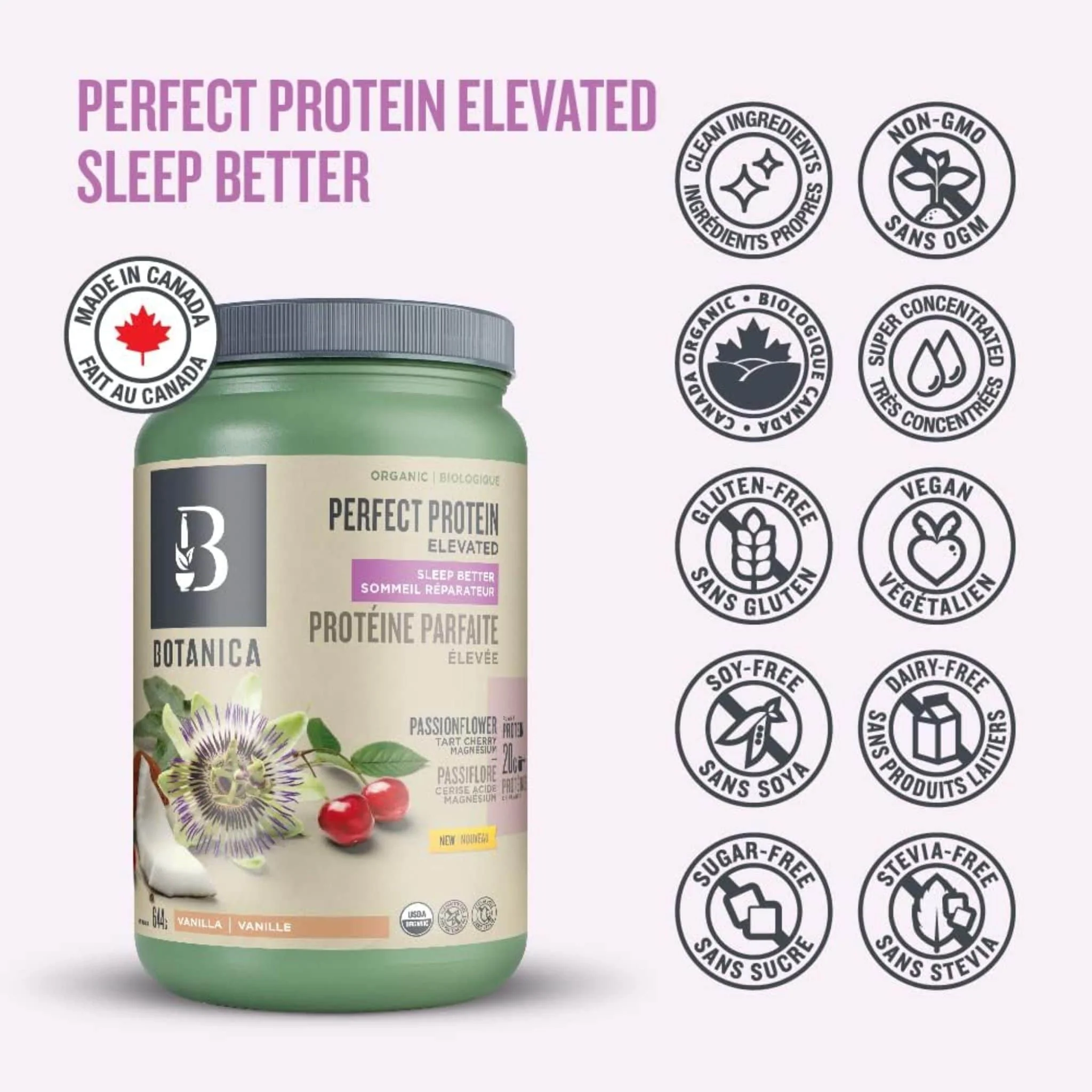 Botanica Perfect Protein Elevated Sleep Better, Vanilla, 644g - Image 3