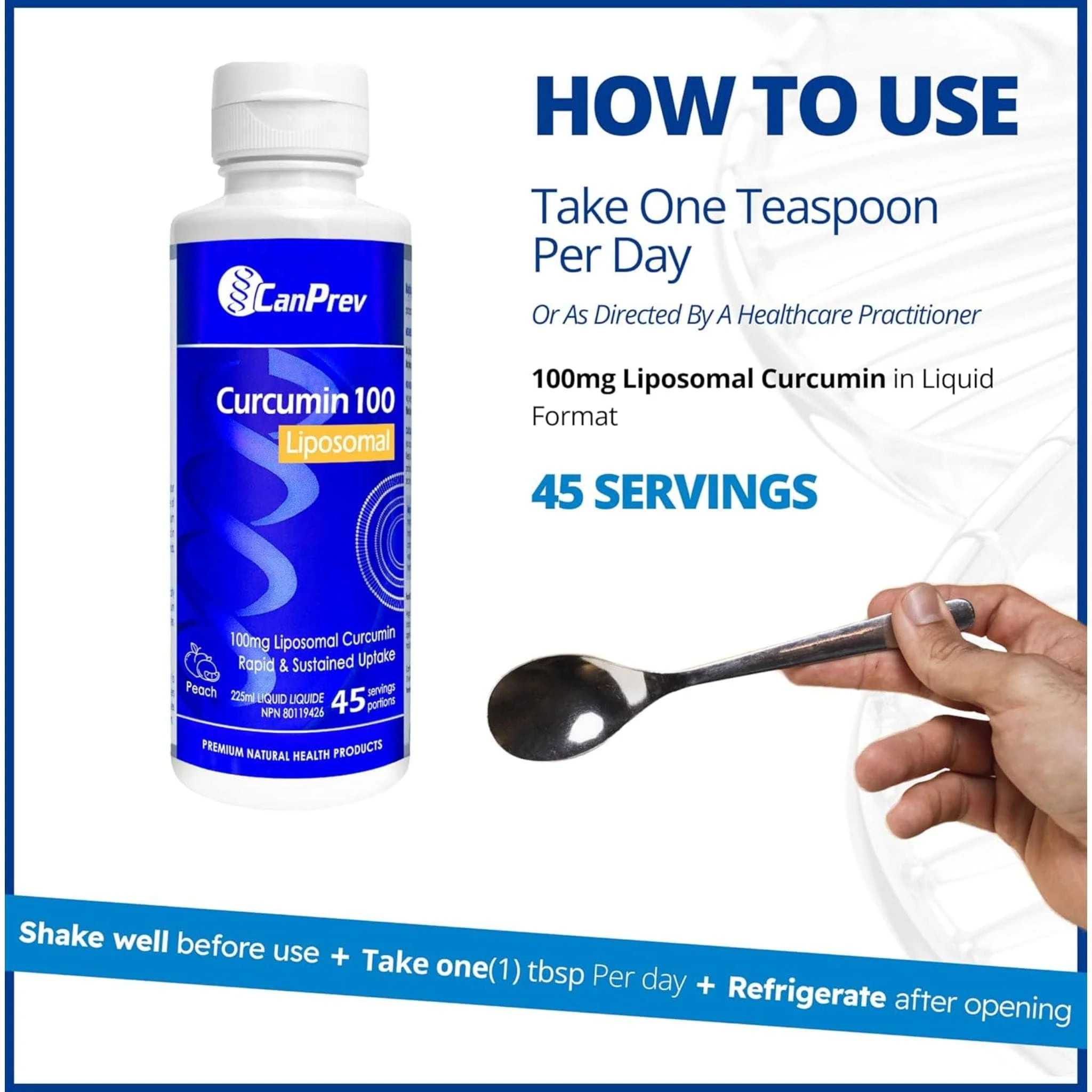 CanPrev Liposomal Curcumin 100mg, Rapid and Sustained Uptake - Image 7