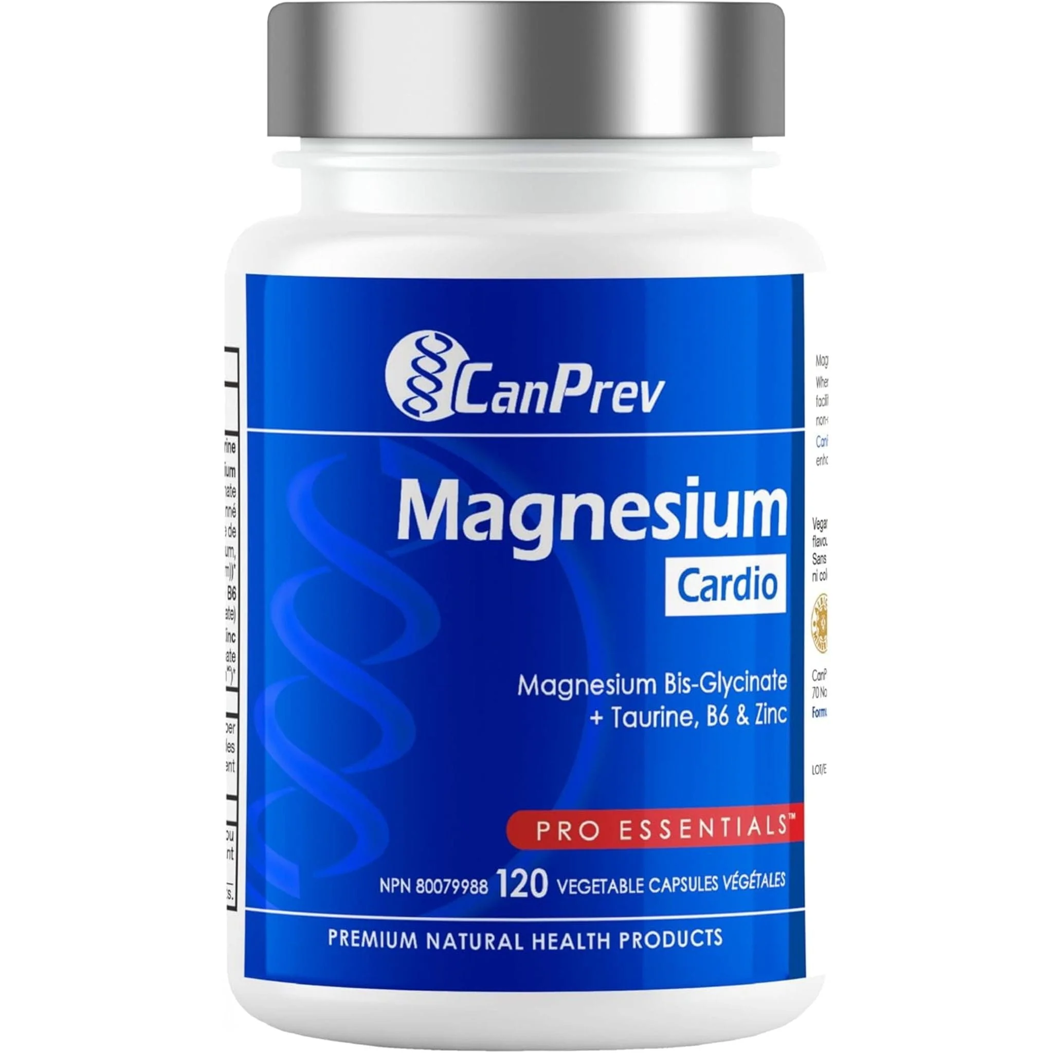 CanPrev Magnesium + Taurine, B6 & Zinc For Cardio, 120 Vegetable Capsules