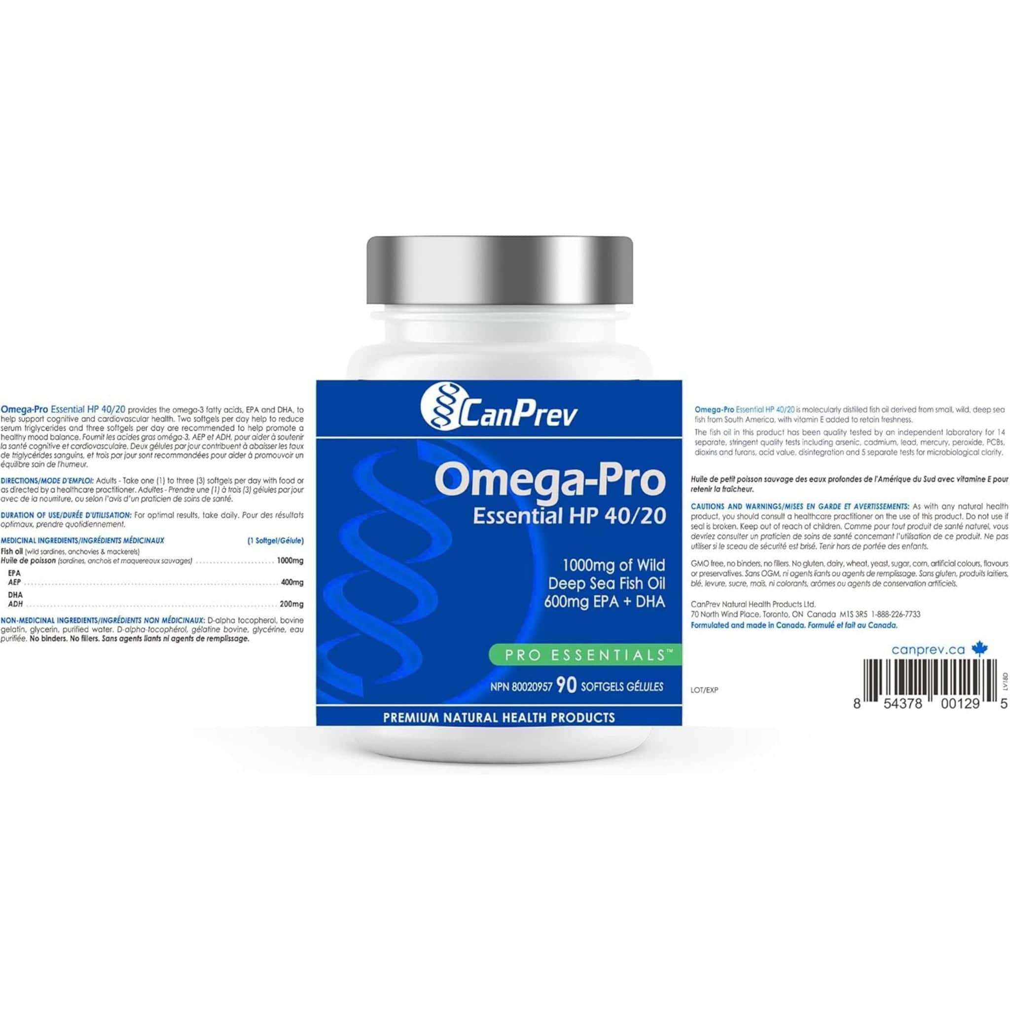 CanPrev Omega-Pro Essential HP 40/20 Fish Oil, 90 Softgels - Image 7