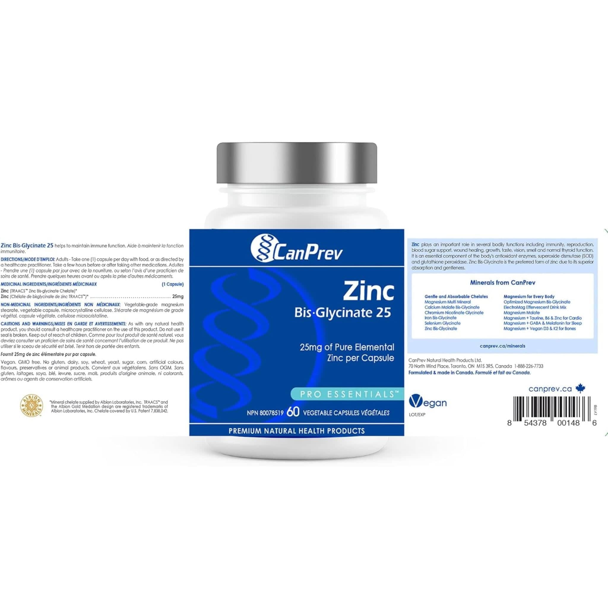 CanPrev Zinc Bisglycinate 25mg (Chelated) - Image 3