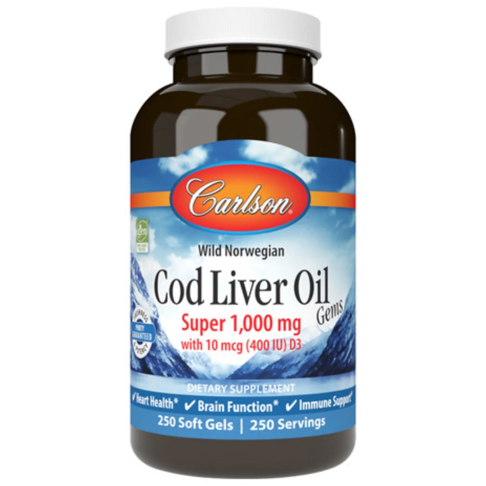 Carlson Super Cod Liver Oil Gems 1000mg (TG)