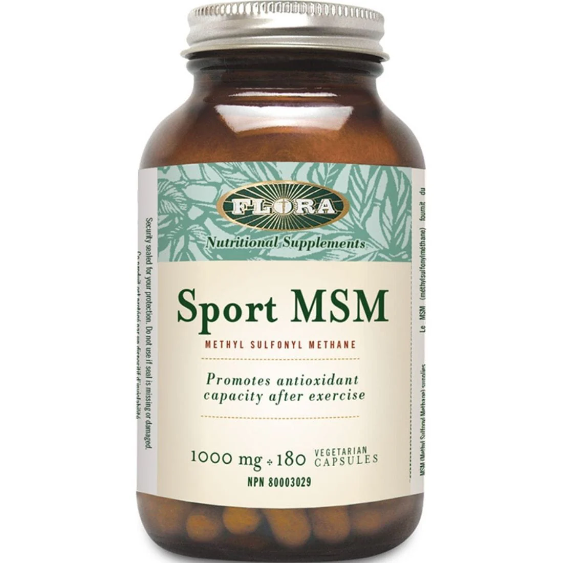 Flora MSM 1000mg Methylsulfonylmethane, 180 Vegetable Capsules
