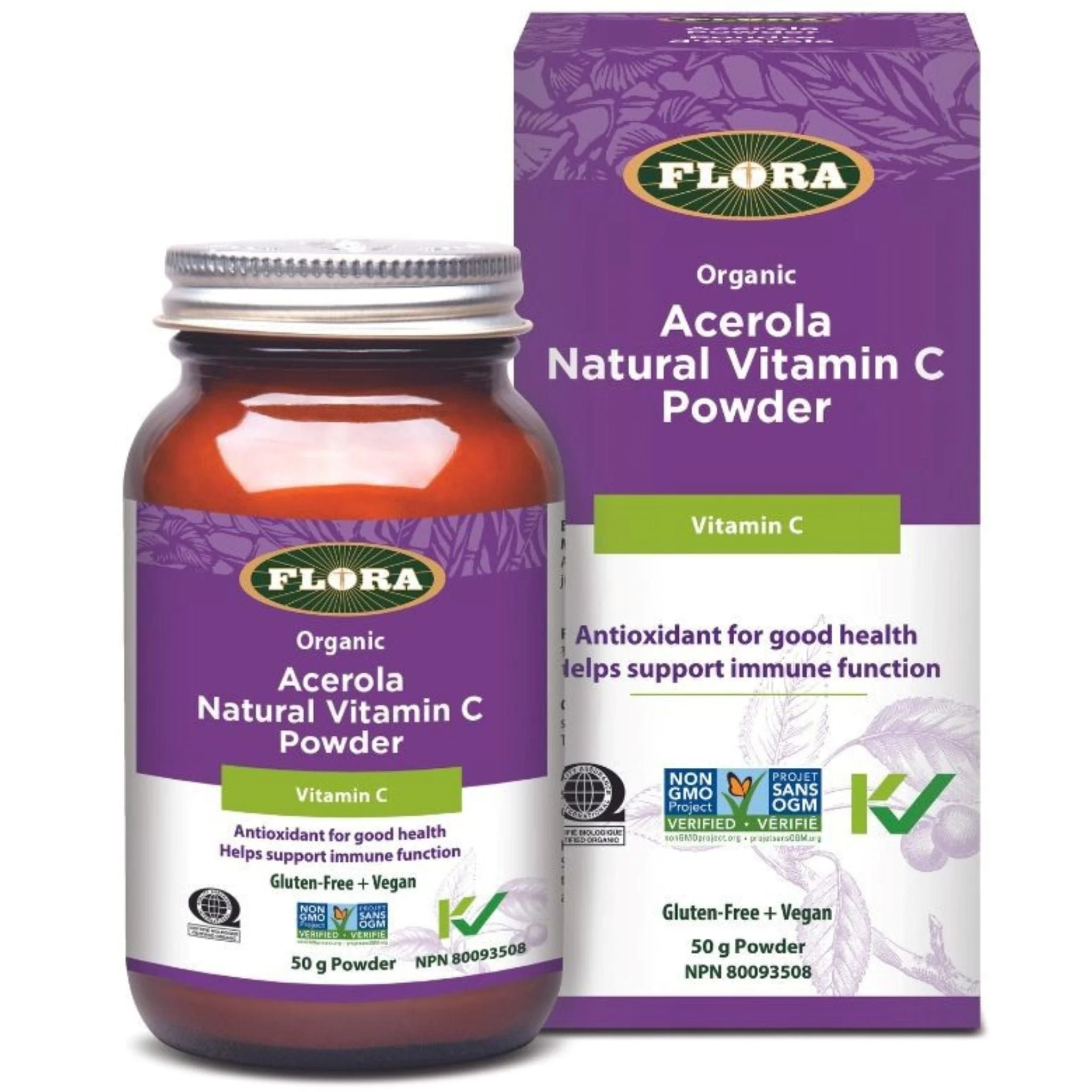 Flora Acerola Natural Vitamin C Powder, 50g