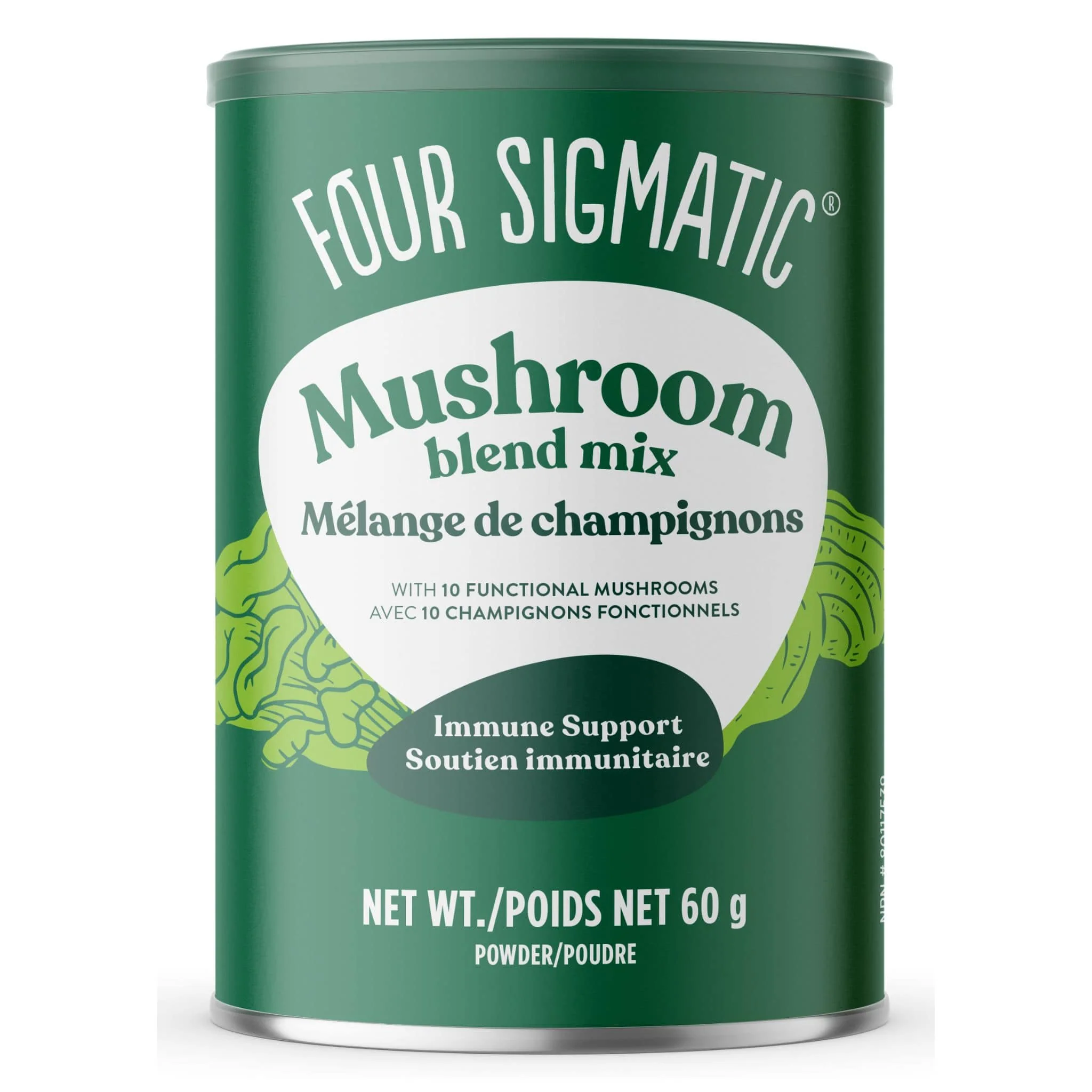 Four Sigmatic Mushroom Blend Mix with 10 Functional Mushrooms, Powder, 60g, 30 Servings