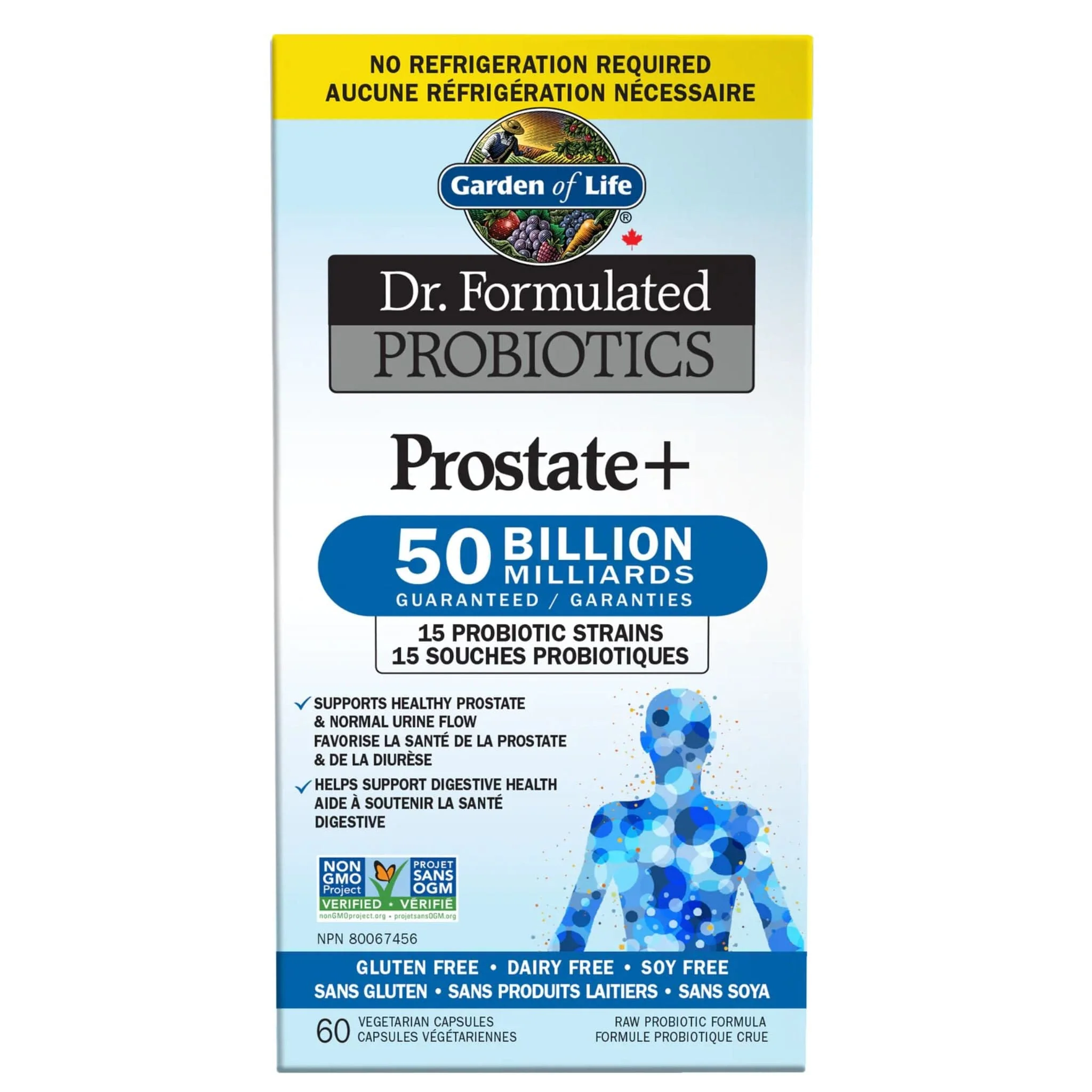 Garden of Life Dr. Formulated Probiotics Prostate+, 50 Billion (Shelf Stable), 60 Vcaps
