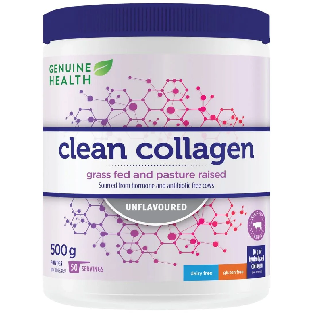 Genuine Health Clean Collagen, Grass Fed Pasture Raised Bovine Collagen Powder - Image 2