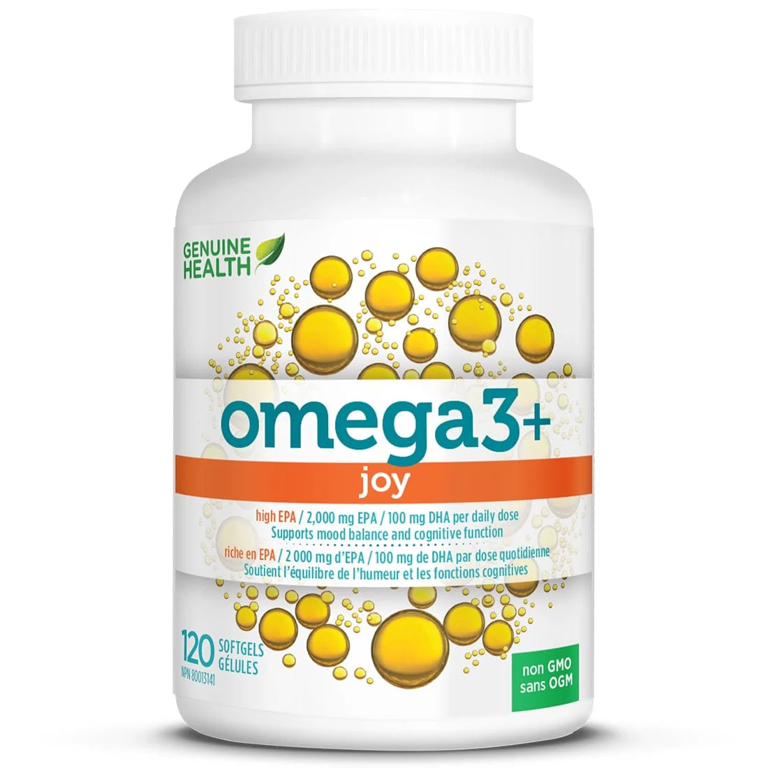 Genuine Health Omega3+ Joy Fish Oil Softgels, Mood Support Fish Oil, Purity Tested, Wild Caught, No Fishy Aftertaste or Odour - Image 2