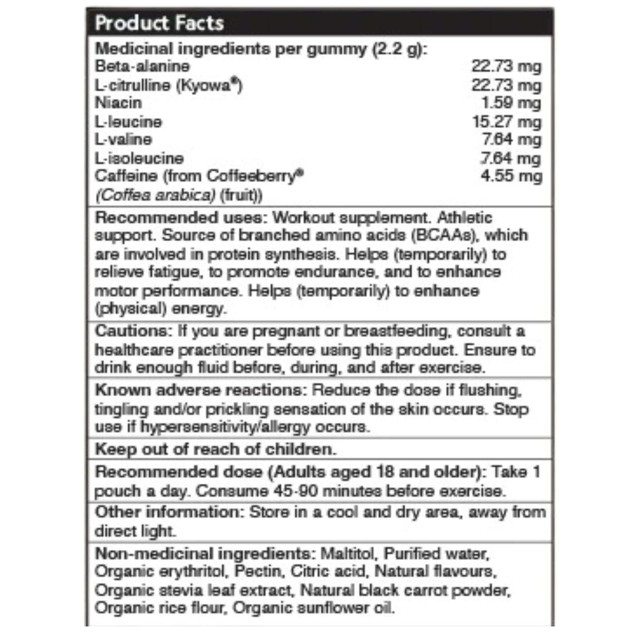 Herbaland Pre-workout Gummies, 100mg of Caffeine - Image 4