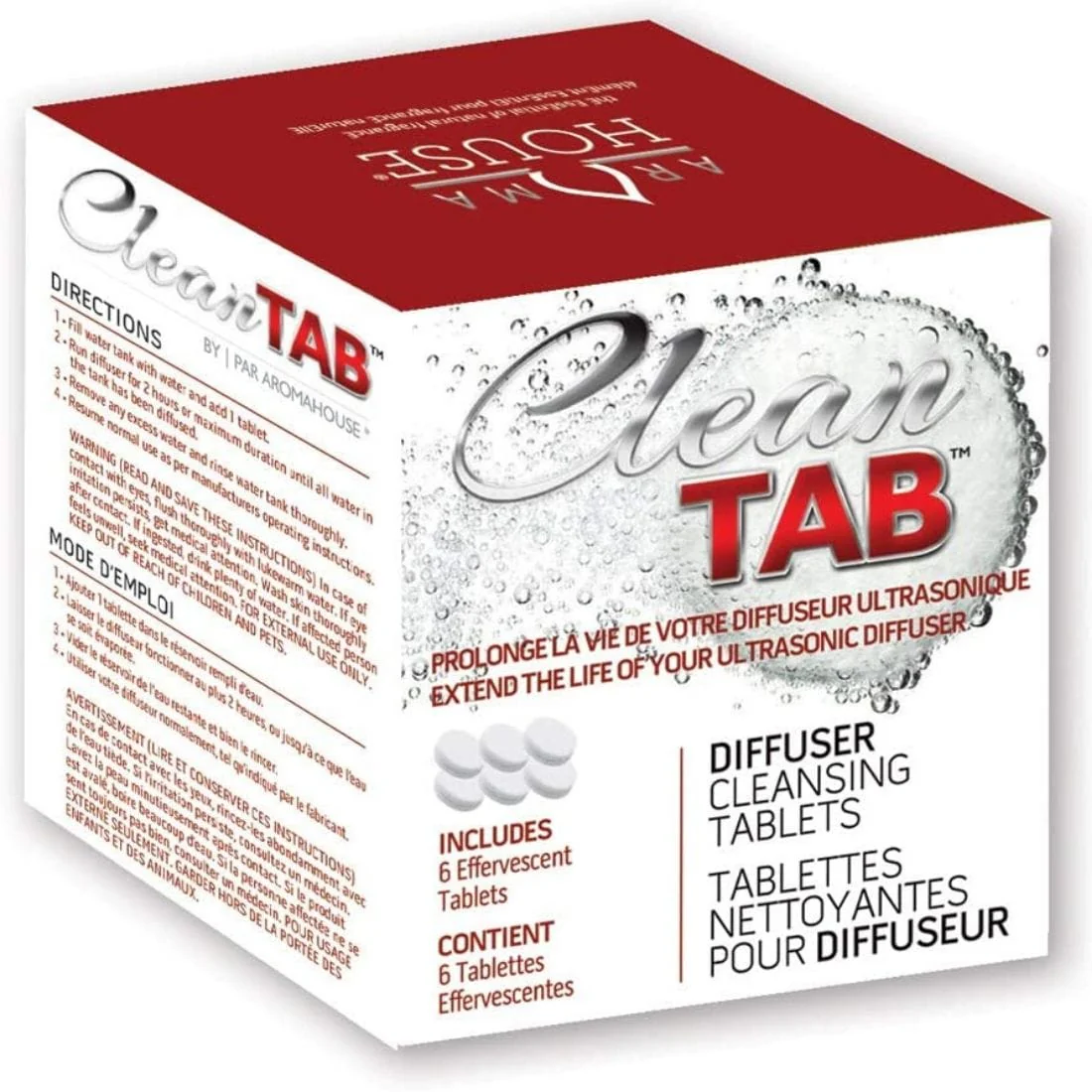 Hubmar AromaHouse Diffuser Cleaning Tablets (Revitalizes your ultrasonic diffuser), 6 Tablets CLEARANCE 50% Off Final Sale