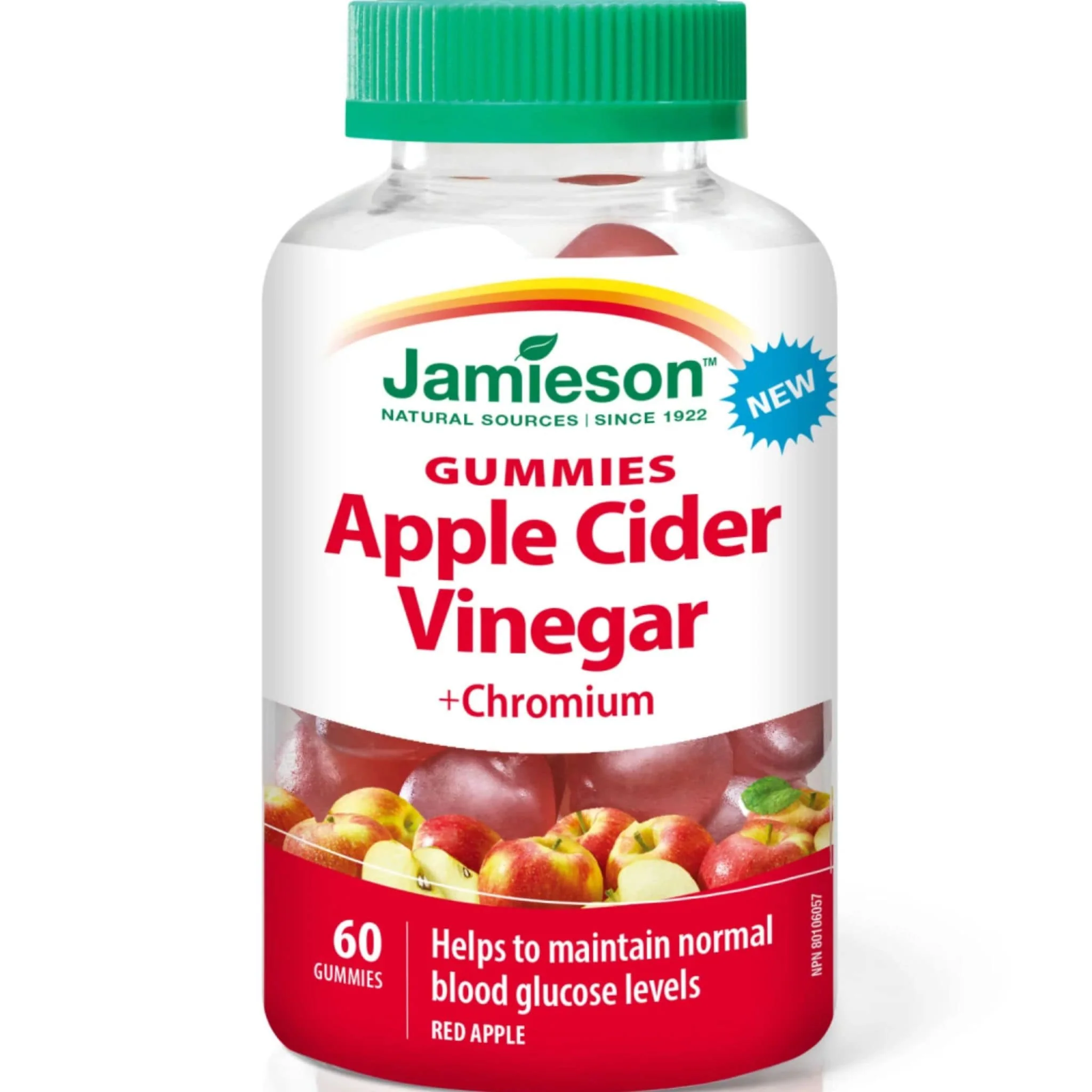 Jamieson Apple Cider Vinegar Gummies 500mg with Chromium, 60 Gummies