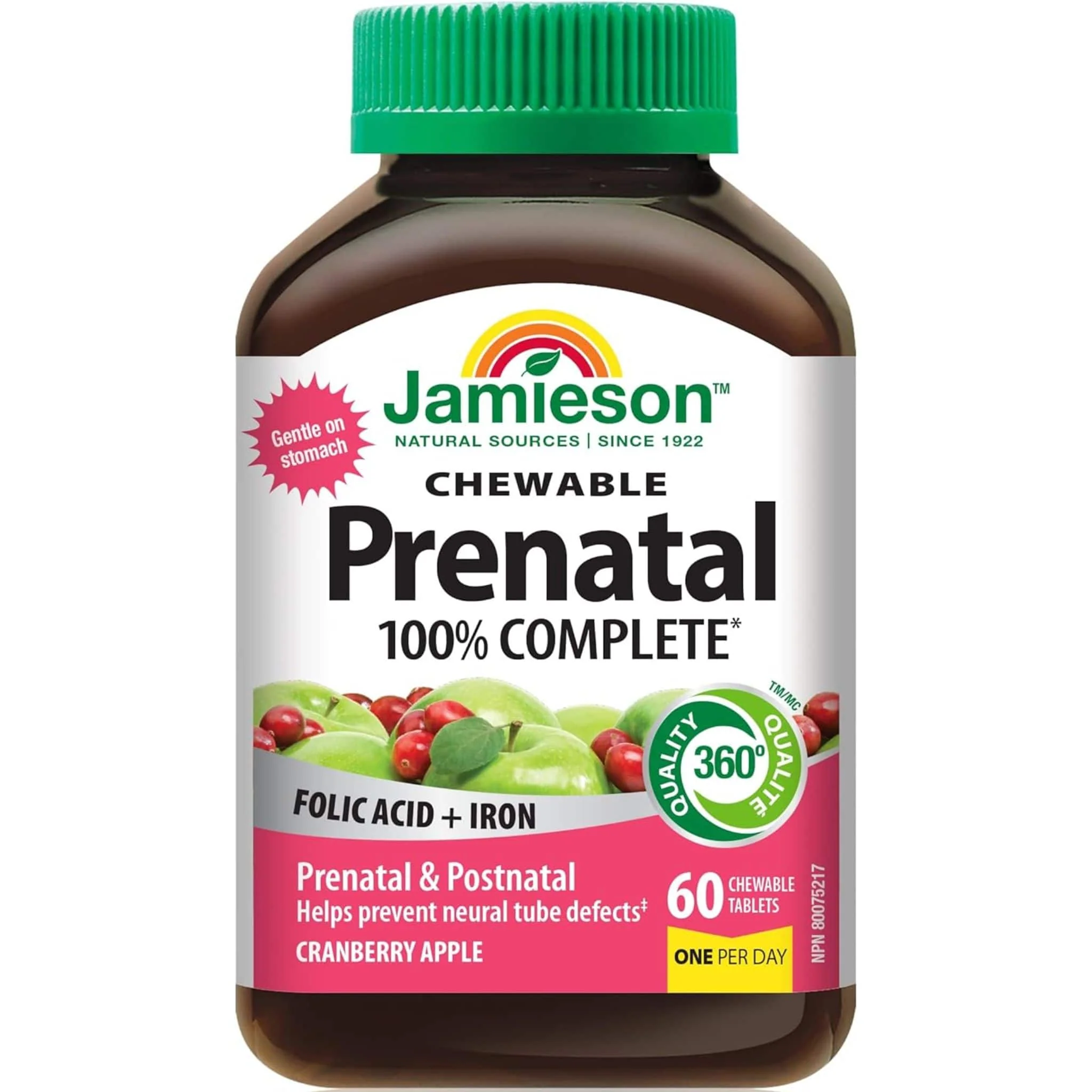 Jamieson Chewable Prenatal 100% Complete Multivitamin, 60 Chewable Tablets