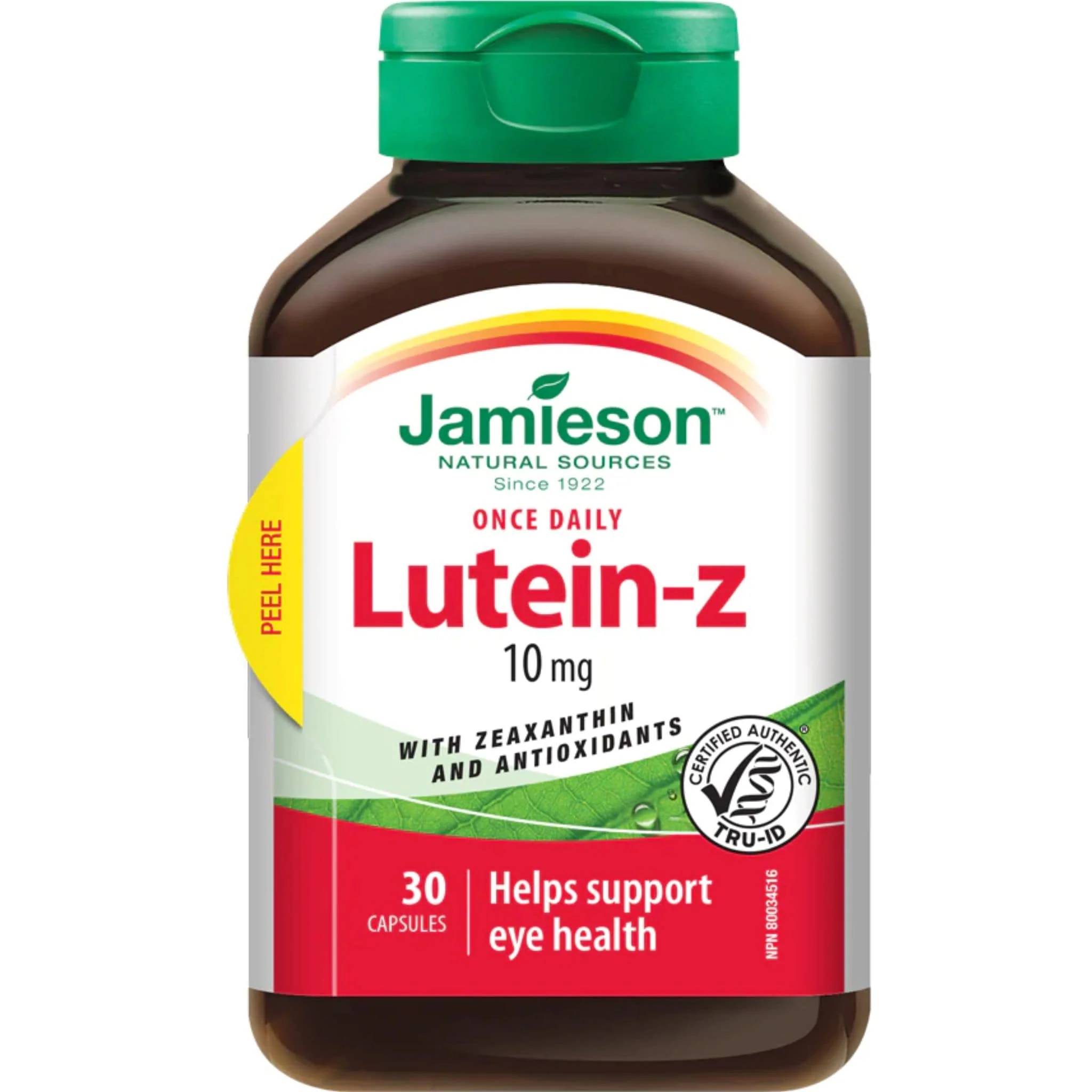 Jamieson Lutein-Z, 10mg, 30 Vegetable Capsules