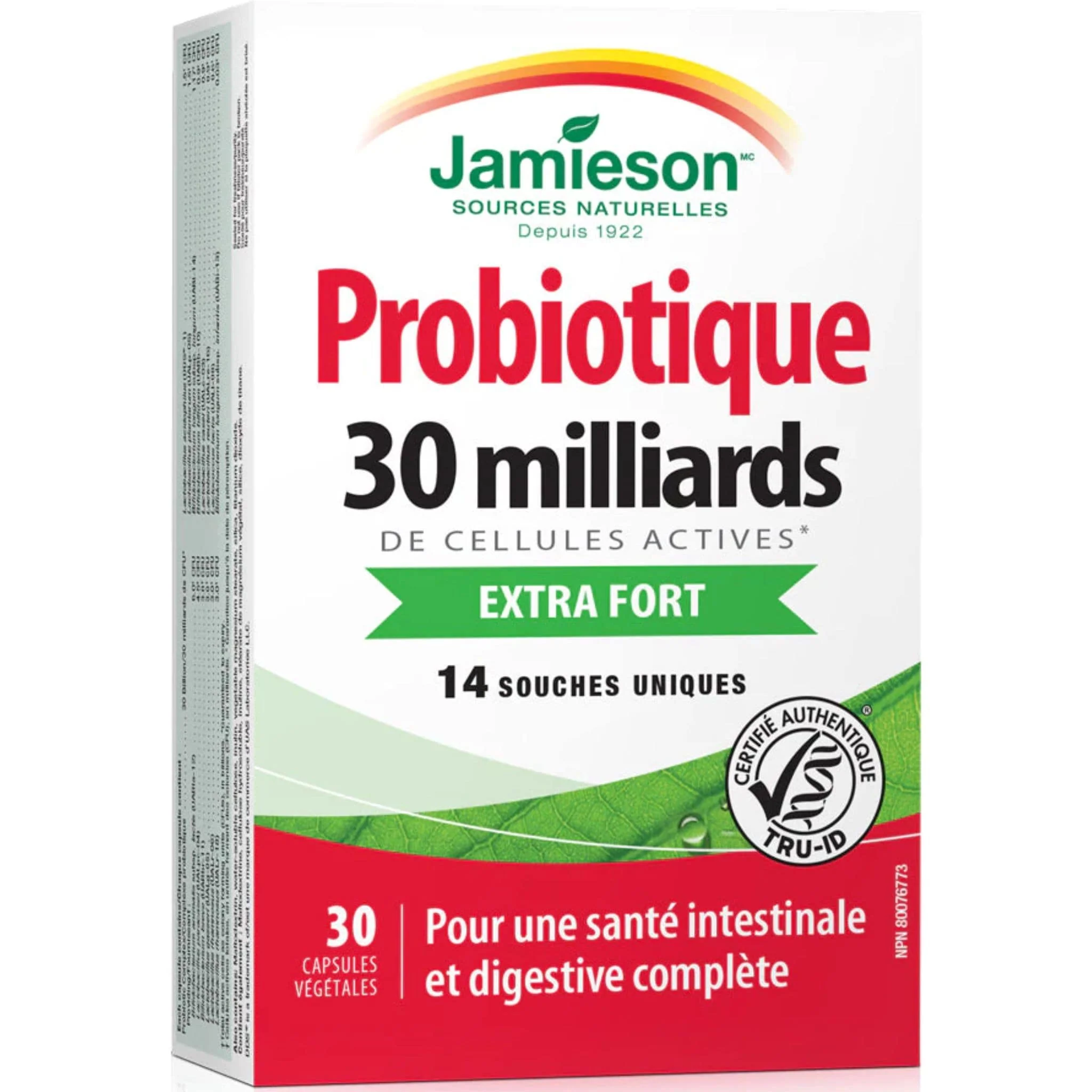 Jamieson Probiotic 30 Billion, 30 Vegetable Capsules (Refrigerated) - Image 2
