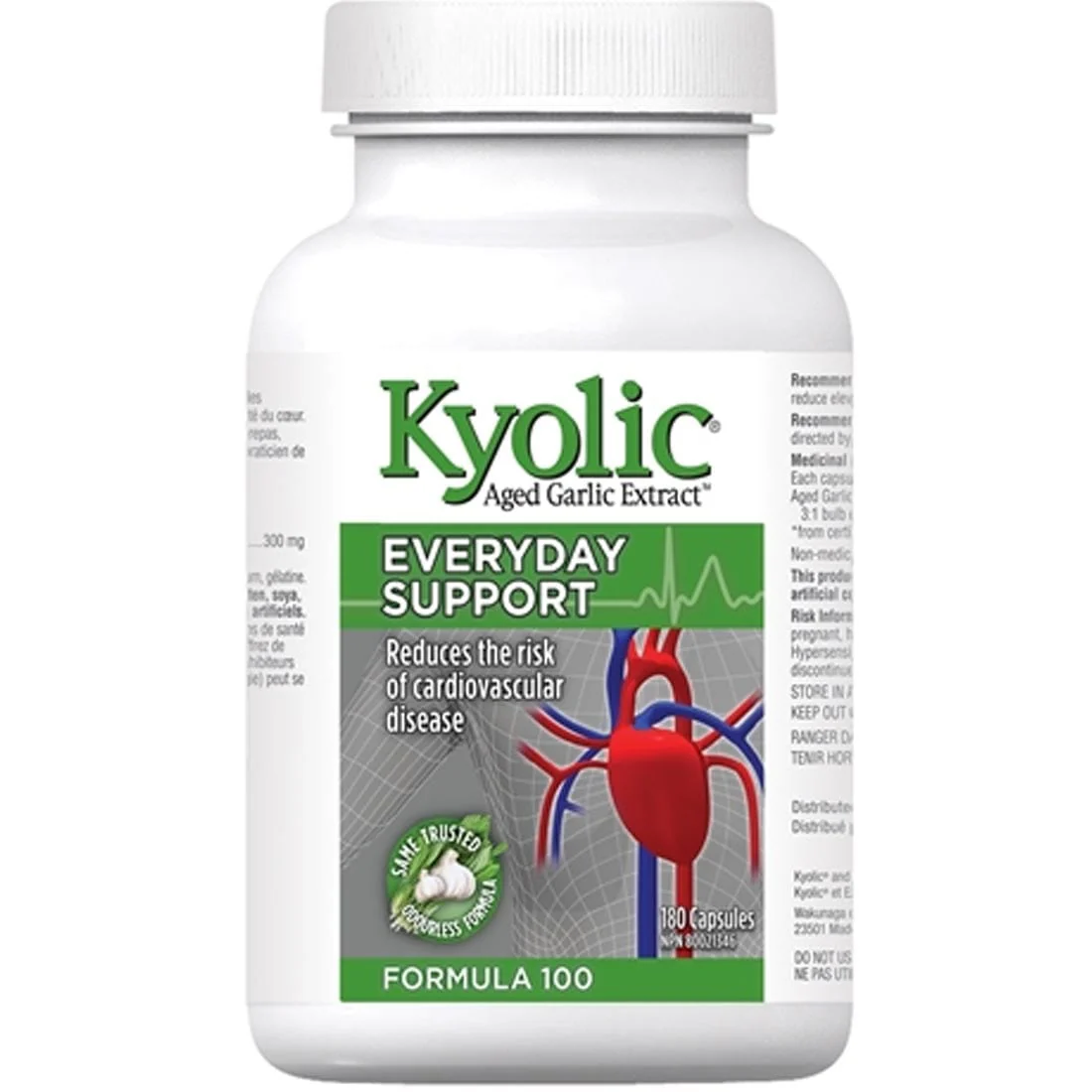 Kyolic Aged Garlic Extract, Everyday Support, Formula 100, 180-360 Capsules - Image 3