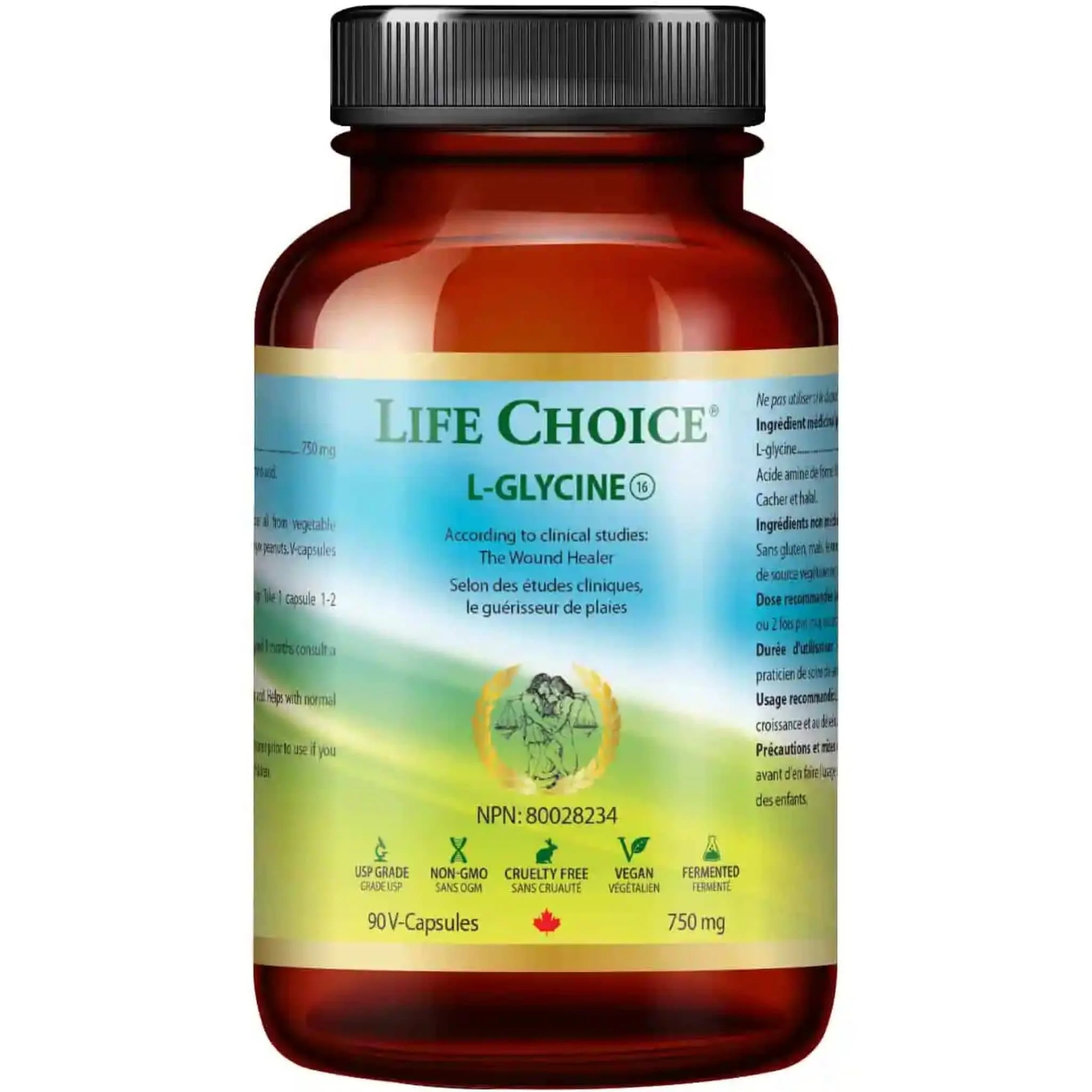 Life Choice L-Glycine 750mg, 90 V-Capsules