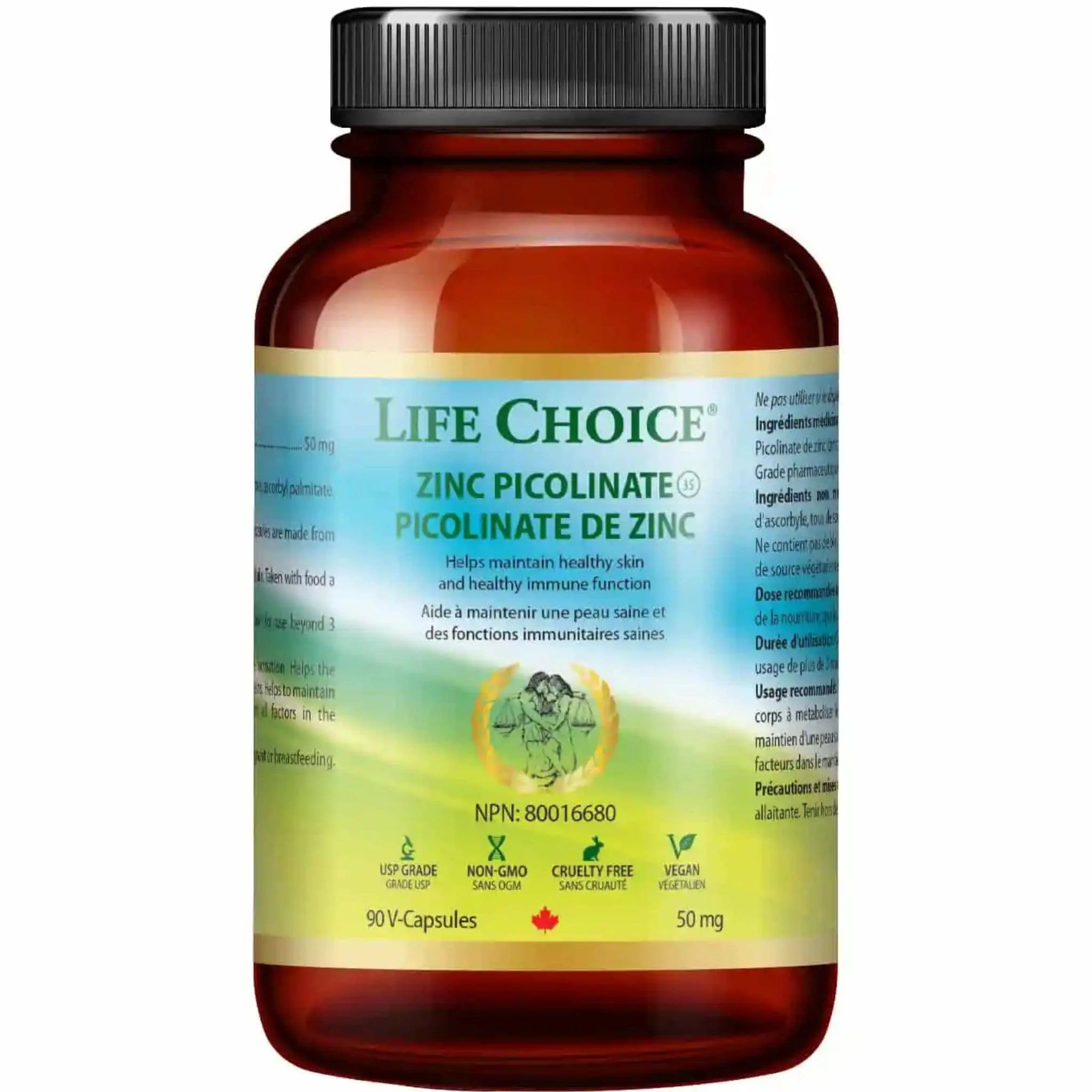 Life Choice Zinc Picolinate, 50mg, 90 V-Capsules