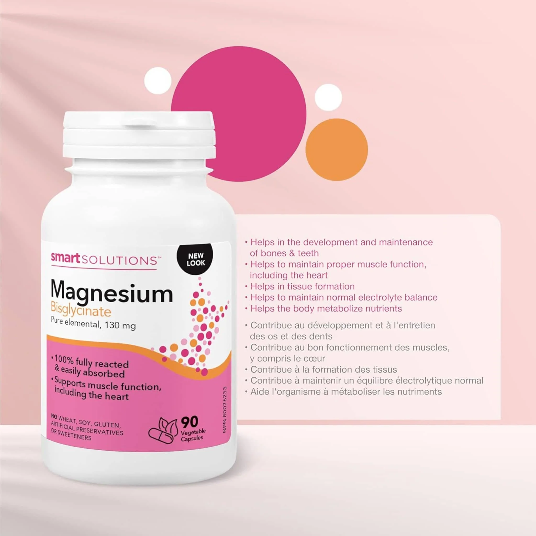 Smart Solutions Magnesium Bisglycinate 130mg, 100% fully reacted, Easily absorbed (Formerly Lorna Vanderhaeghe), 90 Vegetable Capsules - Image 4