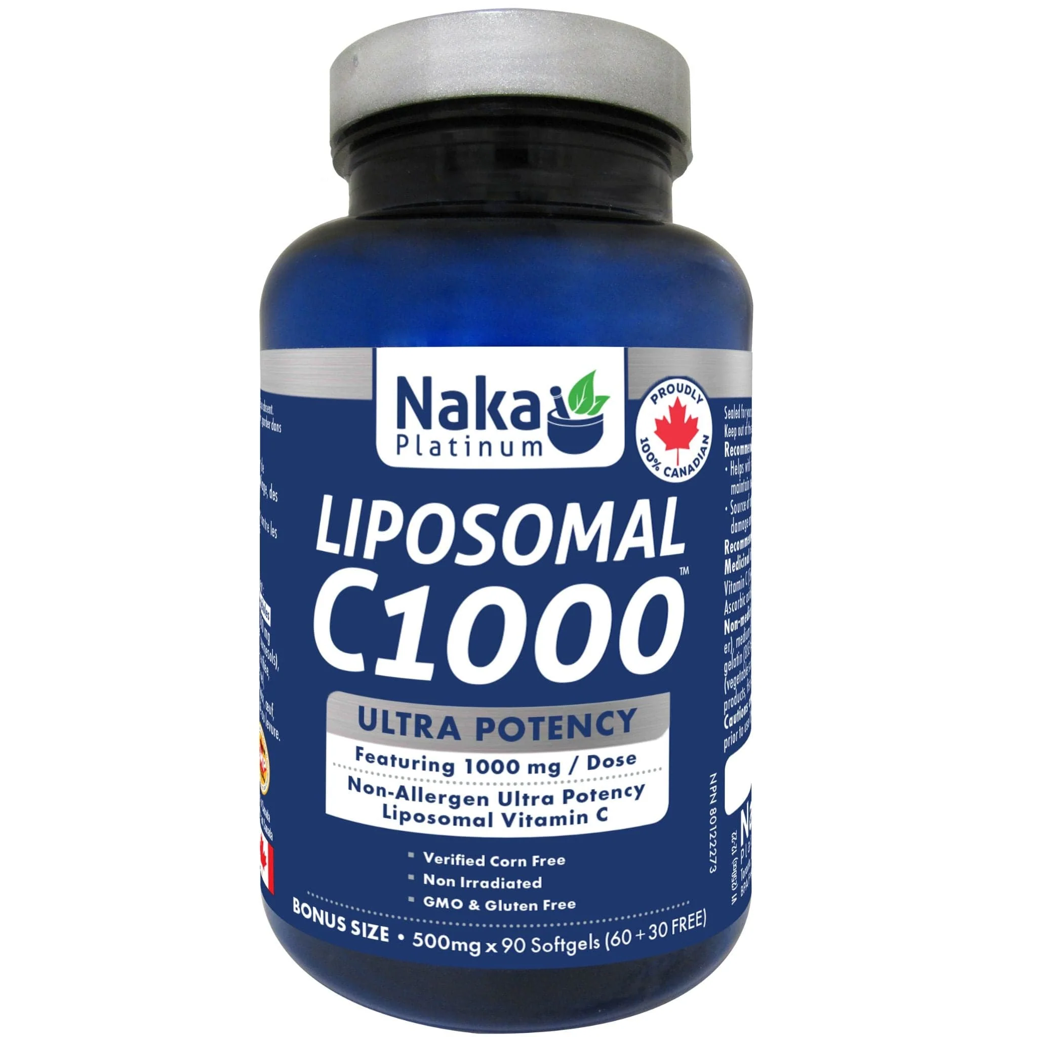 Naka Platinum Liposomal Vitamin C Softgels Buffered Vitamin C, C1000 Softgels - Image 2