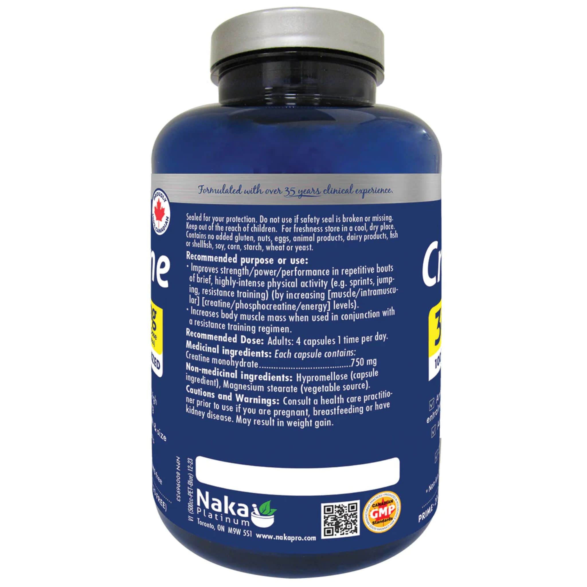 Naka Platinum Creatine 3000mg, Supports High-Intensity Training and Muscle Growth, 200 Vegetable Capsules - Image 2