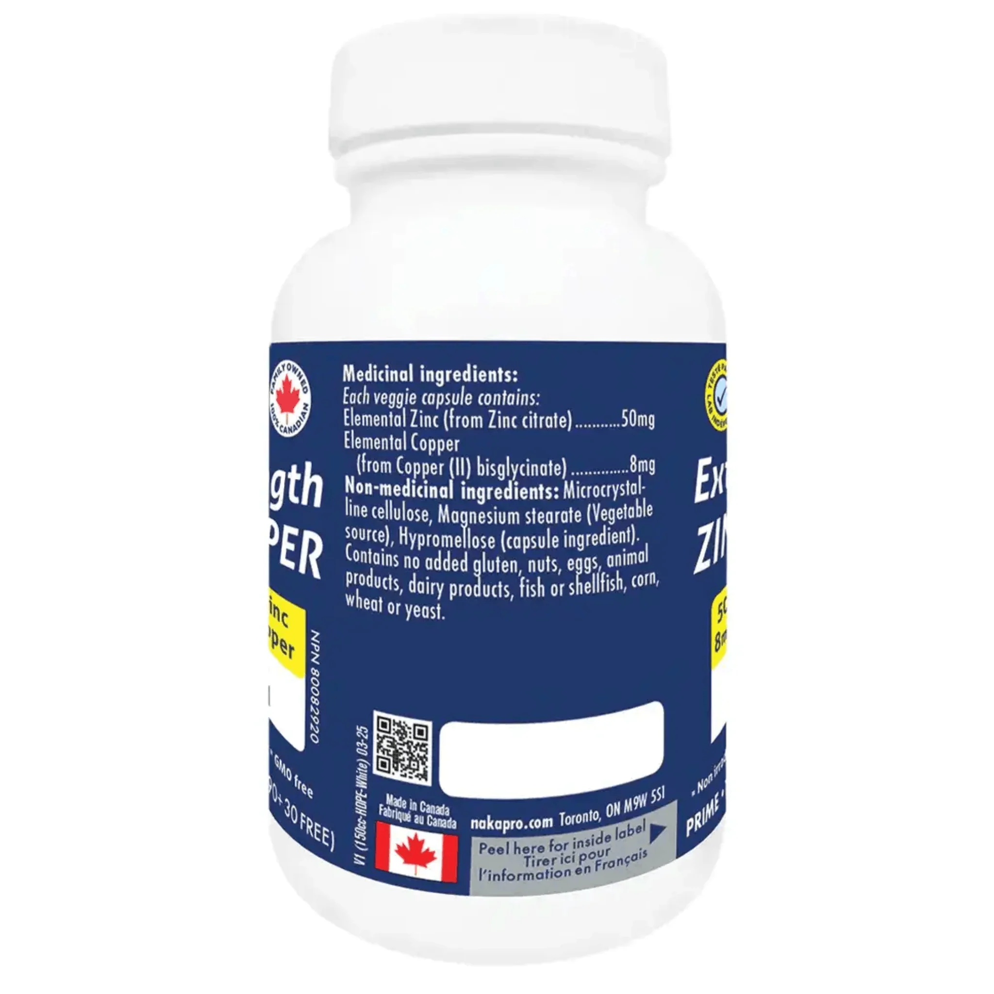 NAKA Platinum Extra Strength Zinc and Copper, 50mg of Elemental Zinc and 8mg of Elemental Copper, 120 Vegetable Capsules - Image 2