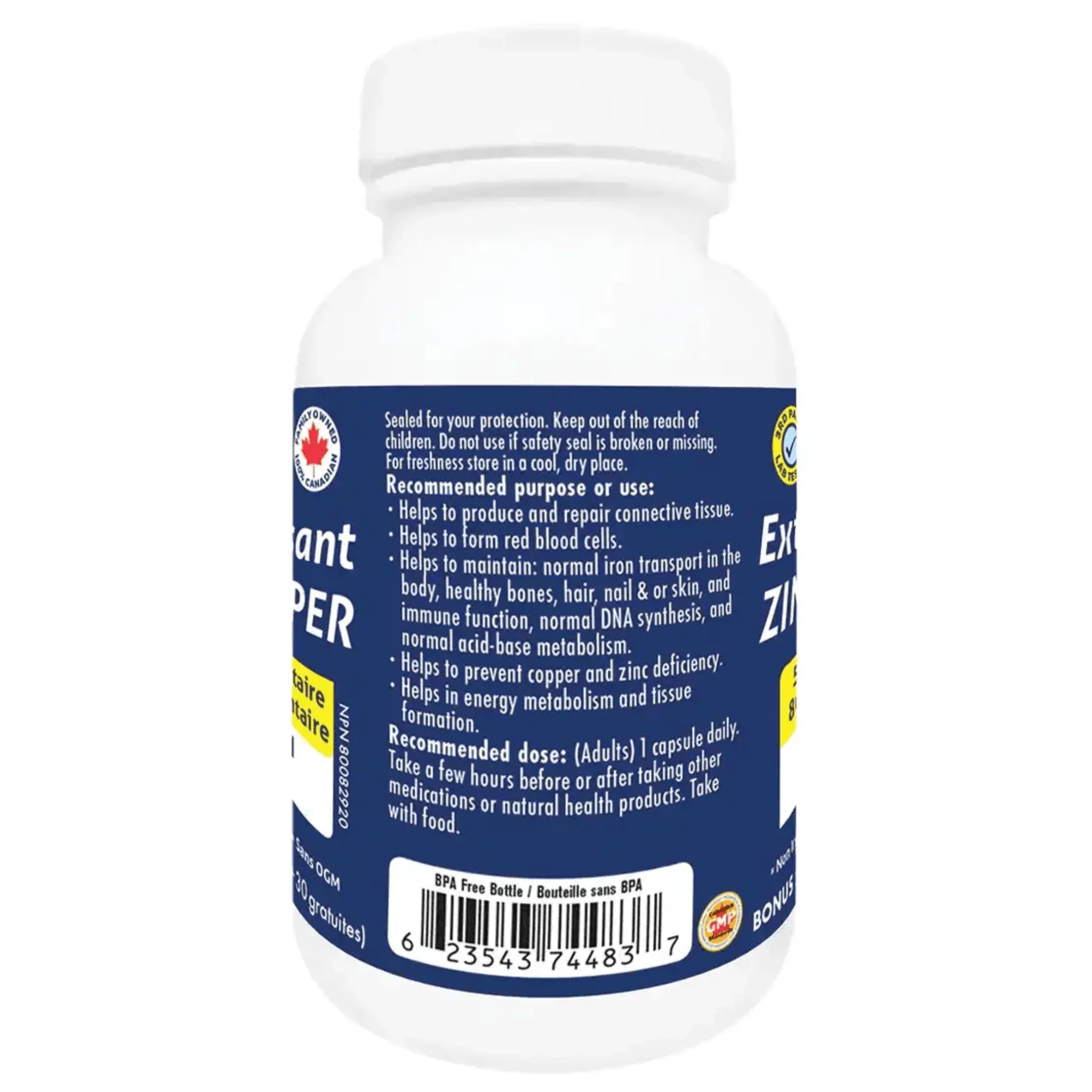 NAKA Platinum Extra Strength Zinc and Copper, 50mg of Elemental Zinc and 8mg of Elemental Copper, 120 Vegetable Capsules - Image 3