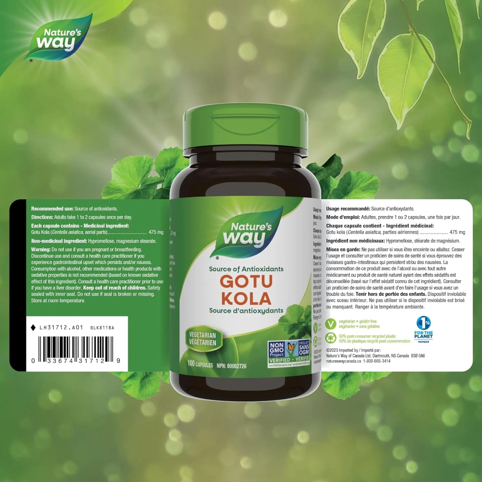Nature's Way Gotu Kola 475mg Capsules - Image 2