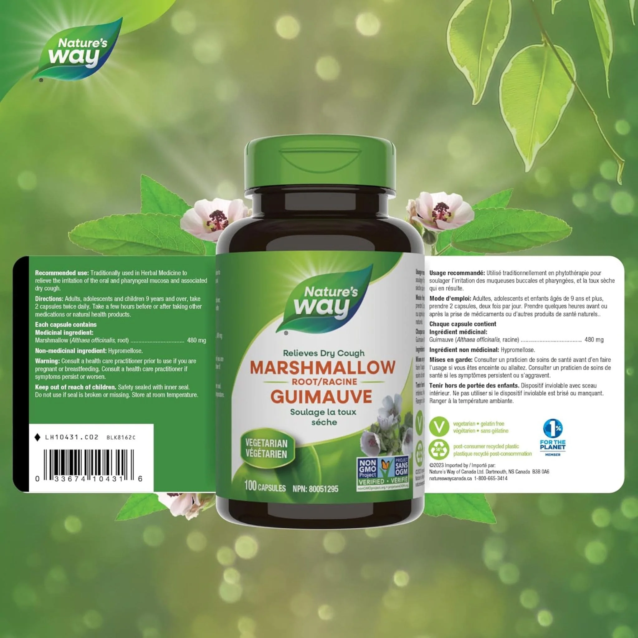 Nature's Way Marshmallow Root, 100 Vegetable Capsules - Image 3
