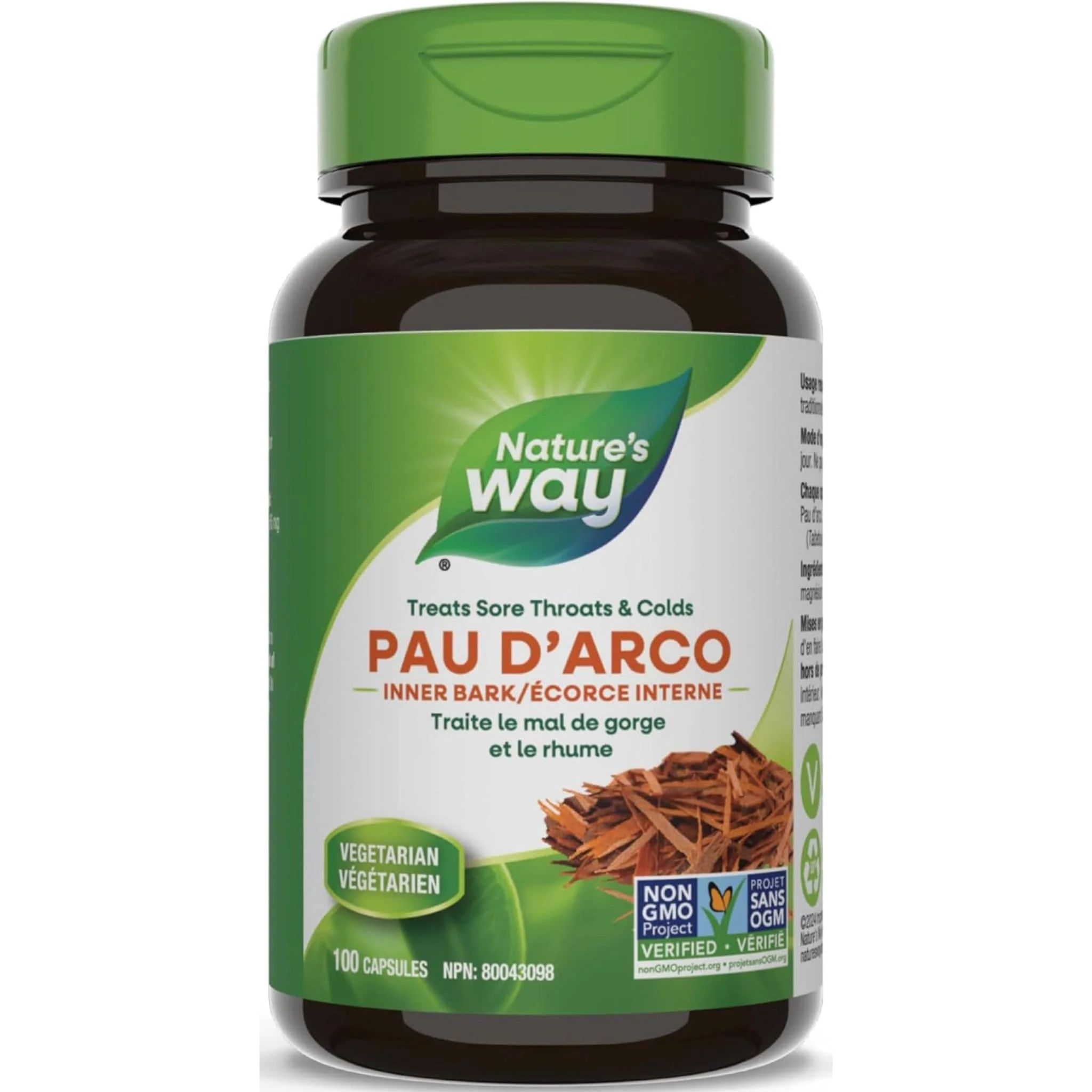 Nature's Way Pau d’Arco 545mg, Inner Bark (For Sore Throat and Colds)