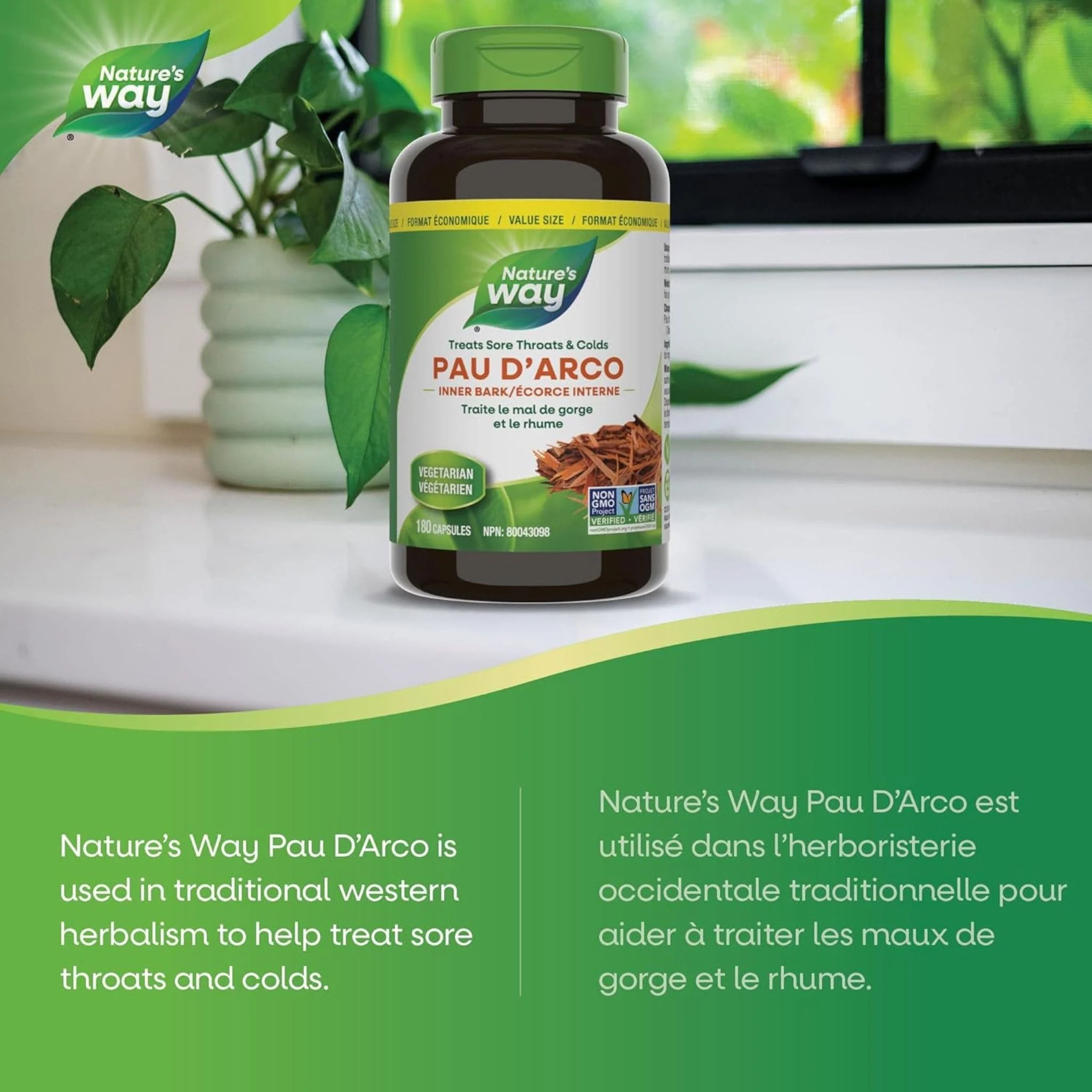 Nature's Way Pau d’Arco 545mg, Inner Bark (For Sore Throat and Colds) - Image 12