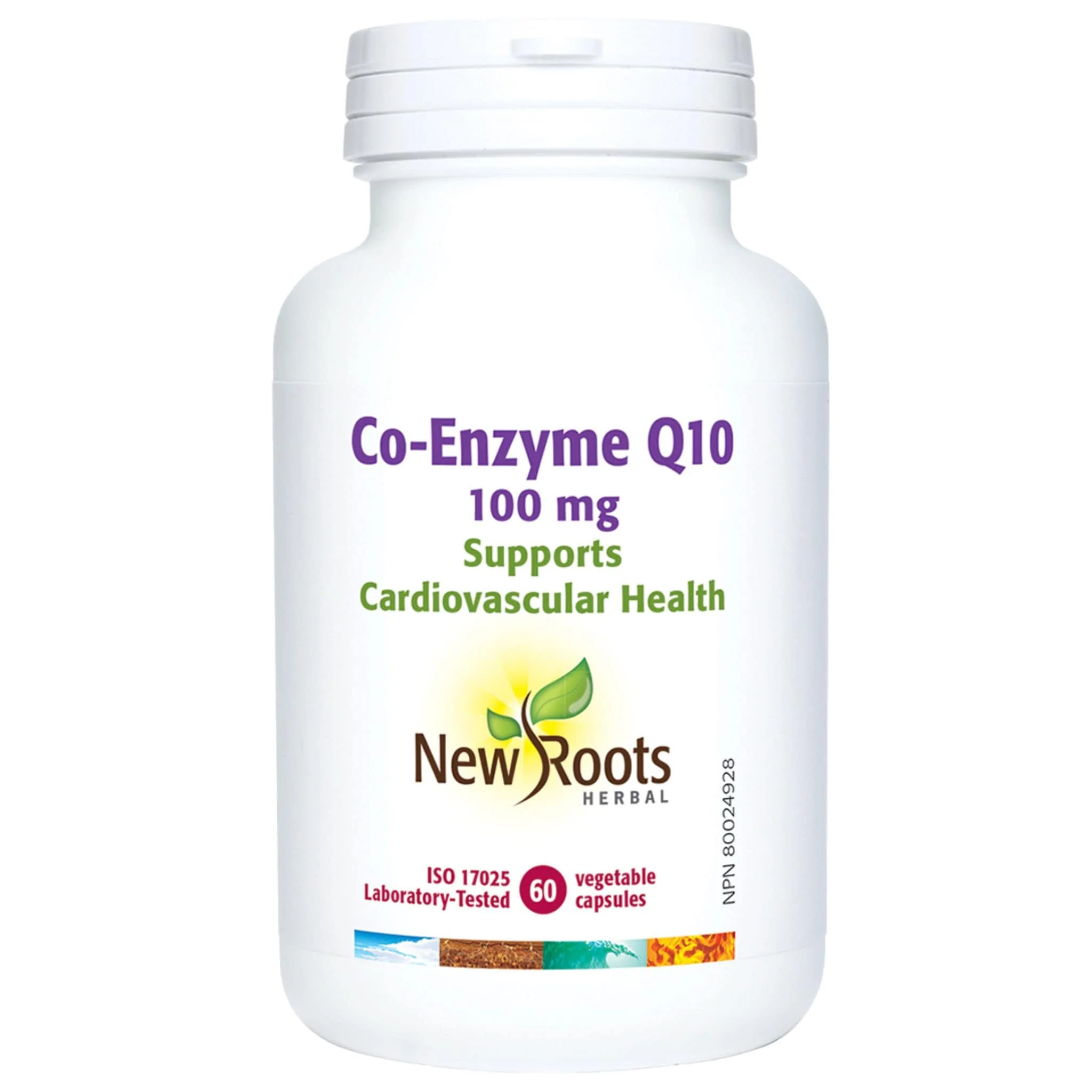 New Roots Co-Enzyme Q10 100mg, Supports Cardiovascular Health, 60 Vegetable Capsules