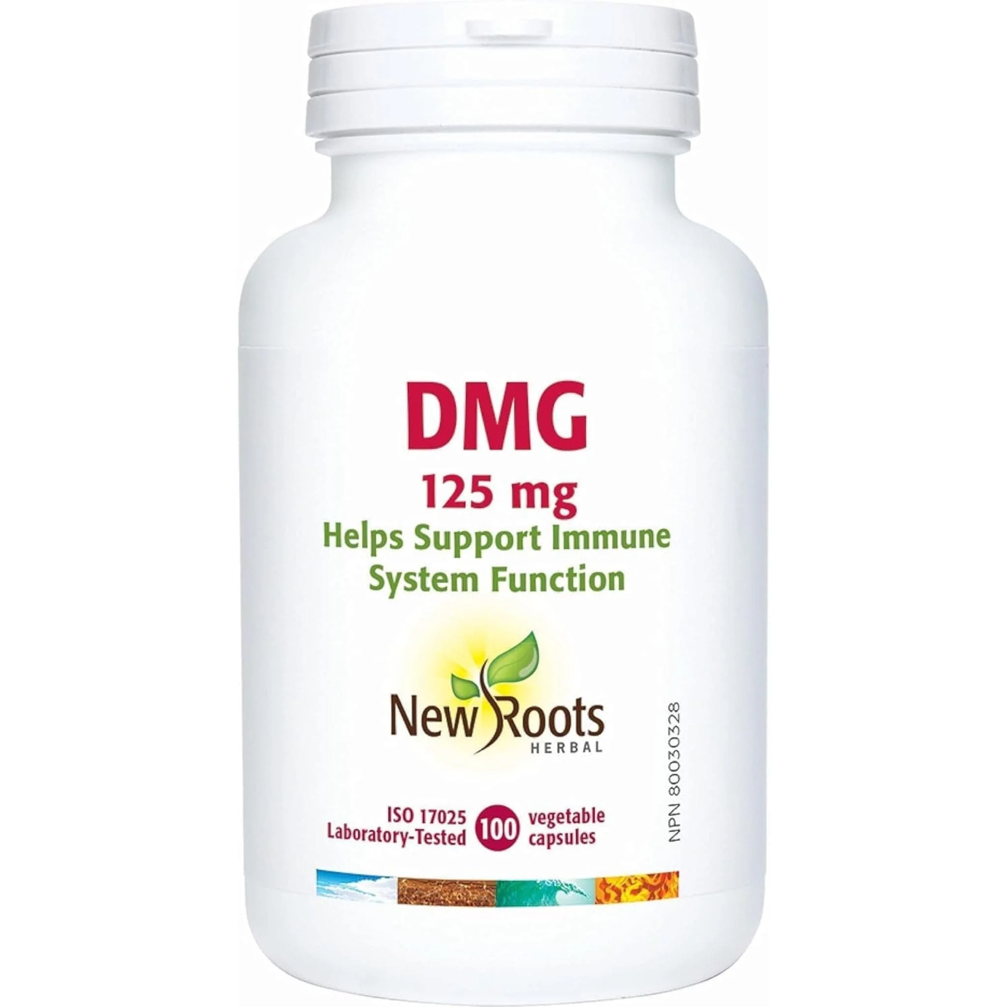 New Roots DMG 125mg, Dimethylglycine for Immune Support, Glycine for Muscle Recovery and Protein Synthesis, 100 Vegetable Capsules