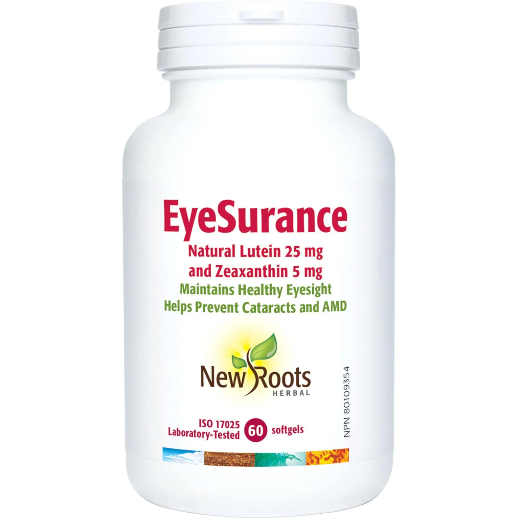 New Roots EyeSurance Eye Support, Natural Lutein 25mg and Zeaxanthin 5mg - Image 2