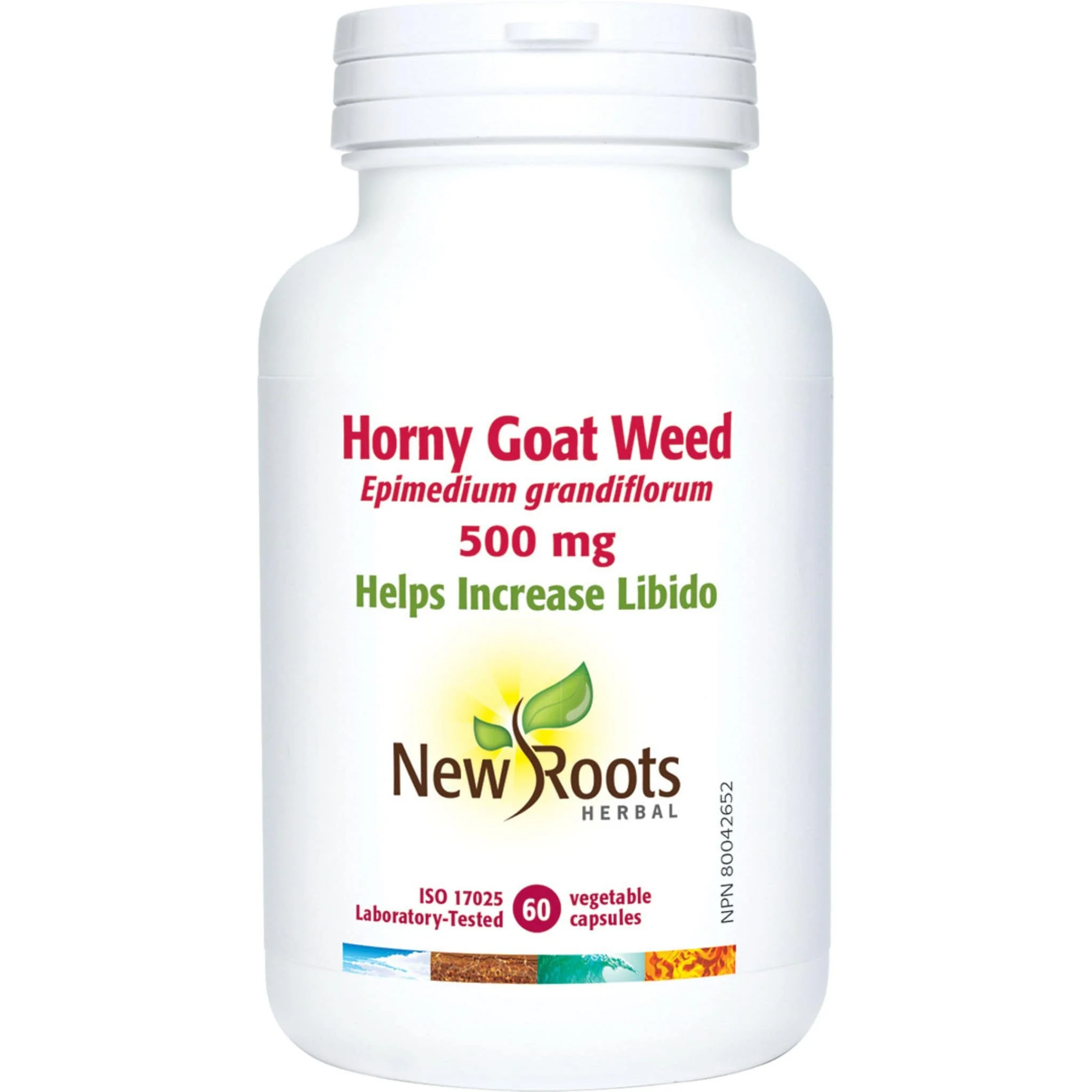 New Roots Horny Goat Weed 500mg, 60 Capsules