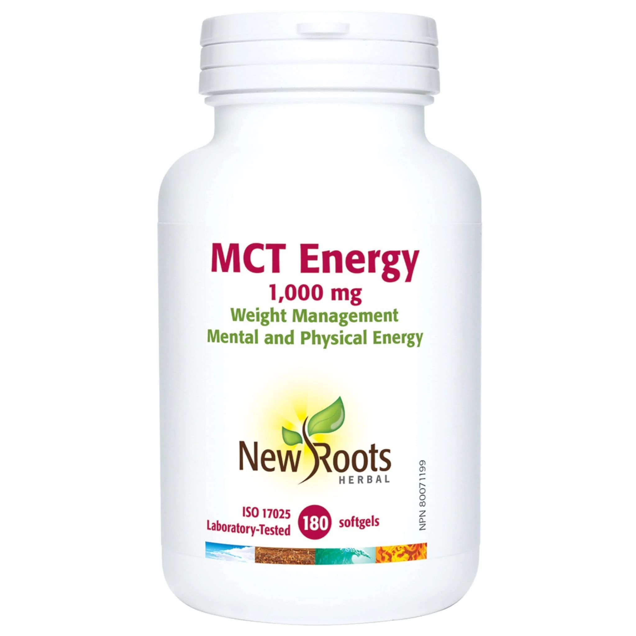 New Roots MCT Energy 1,000mg Softgels, Weight Management, Physical and Mental Energy - Image 2