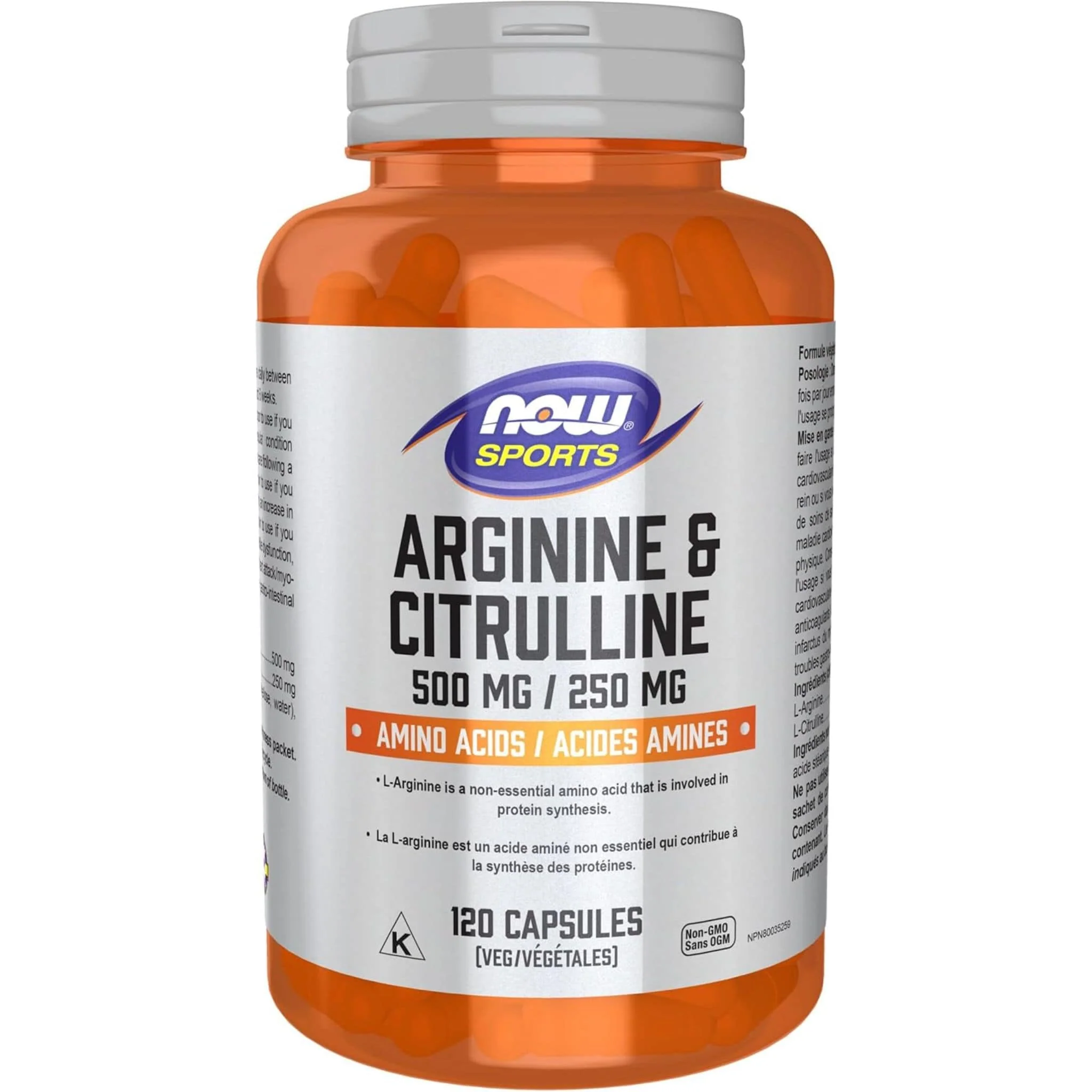 NOW Arginine & Citrulline 500/250, 120 Capsules