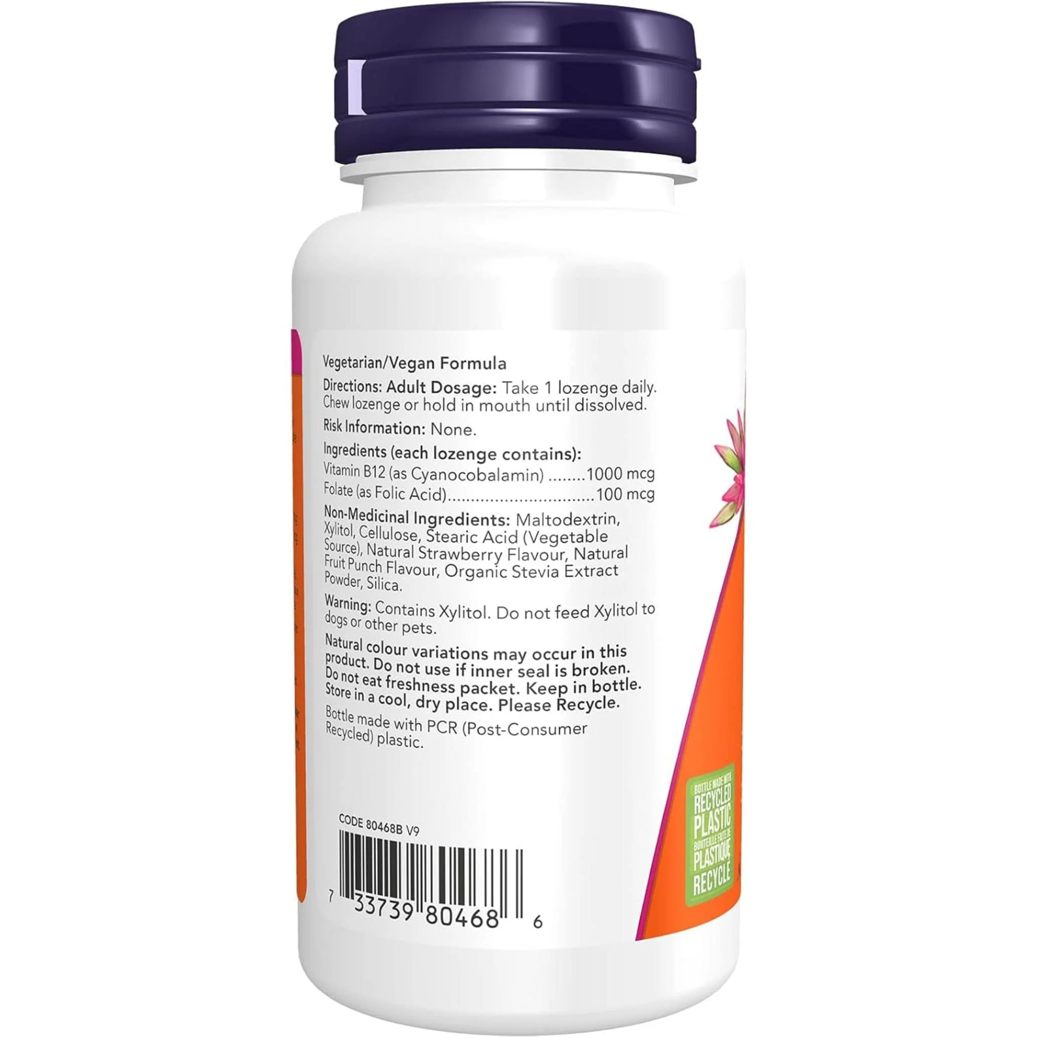 NOW B12 1000mcg + Folic Acid, Chewable - Image 6